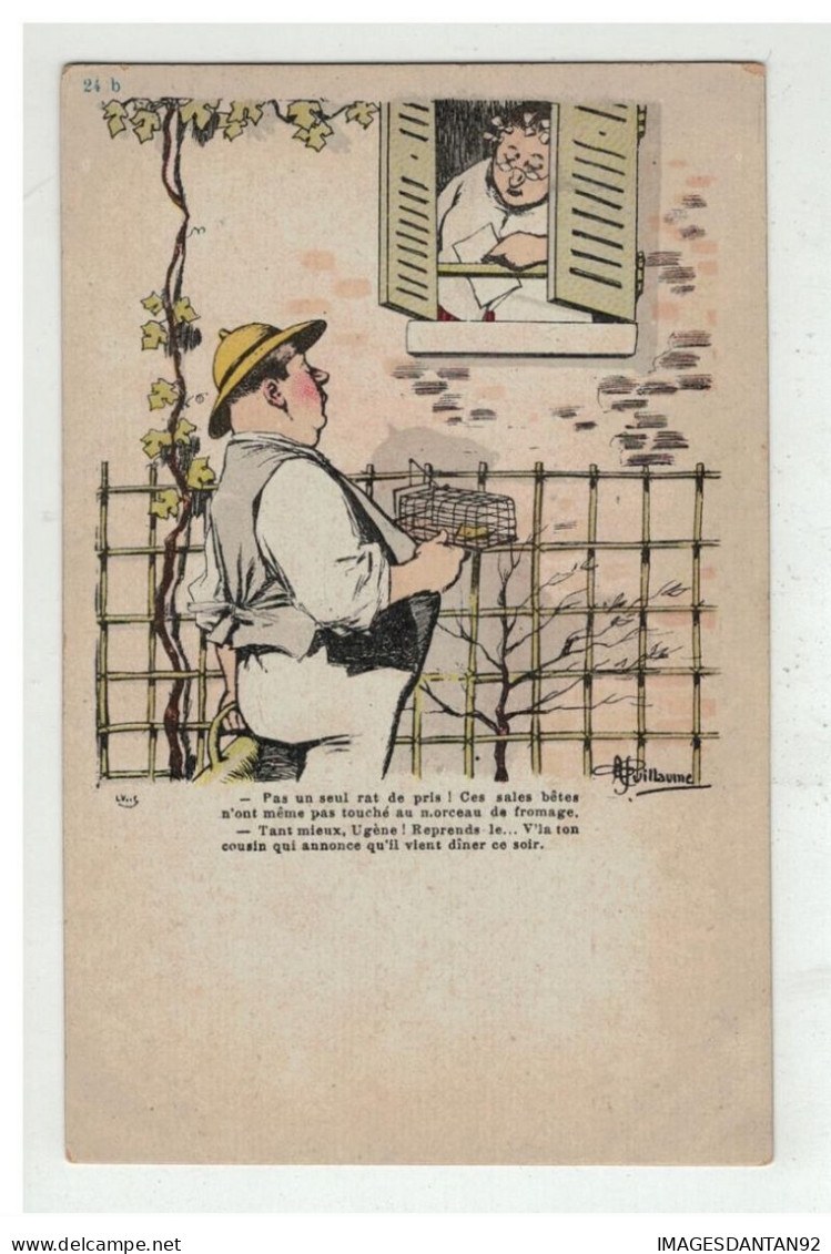 ILLUSTRATEUR GUILLAUME #17044 PAS UN SEUL RAT DE PRIS .....  PUBLICITE LES TIMBRES DE L ANJOU AU DOS - Guillaume