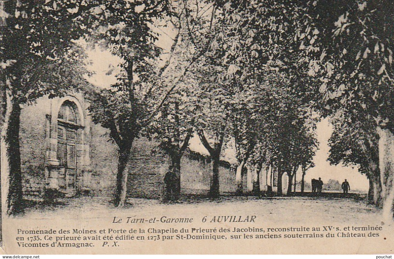 XXX -(82) AUVILLAR - PROMENADE DES MOINES ET PORTE DE LA CHAPELLE DU PRIEURE DES JACOBINS - 2 SCANS - Auvillar