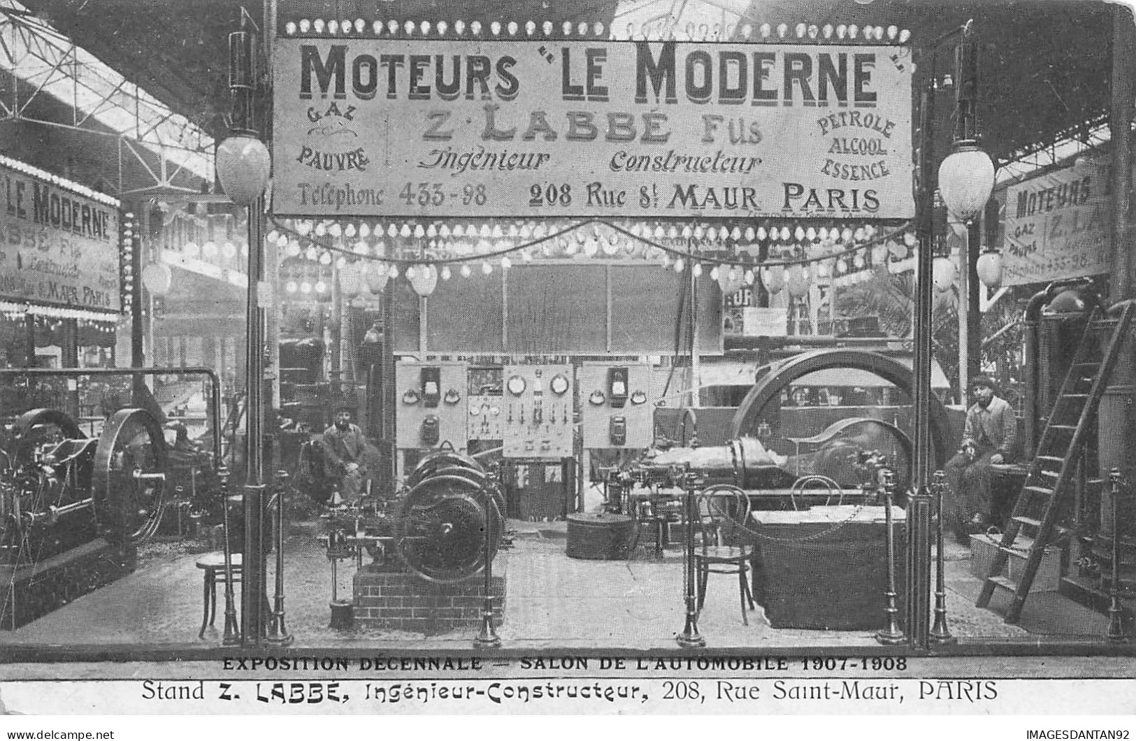 75 PARIS 11 #22690 RUE ST MAUR EXPOSITION SALON DE L AUTOMOBILE 1907 1908 STAND LABBE - Exposiciones