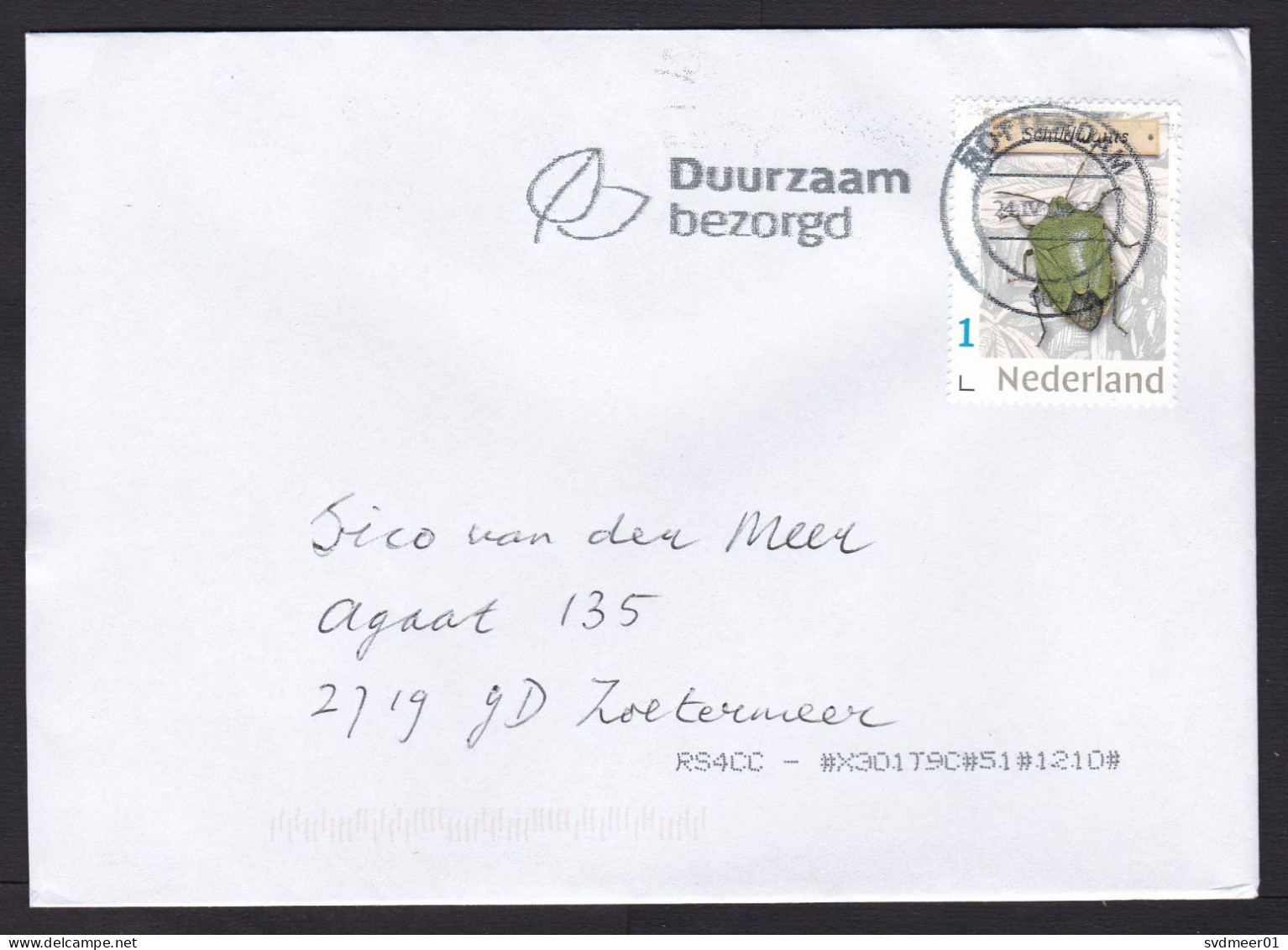Netherlands: Cover, 2024, 1 Stamp, Bug, Beetle, Insect, Animal (traces Of Use) - Briefe U. Dokumente