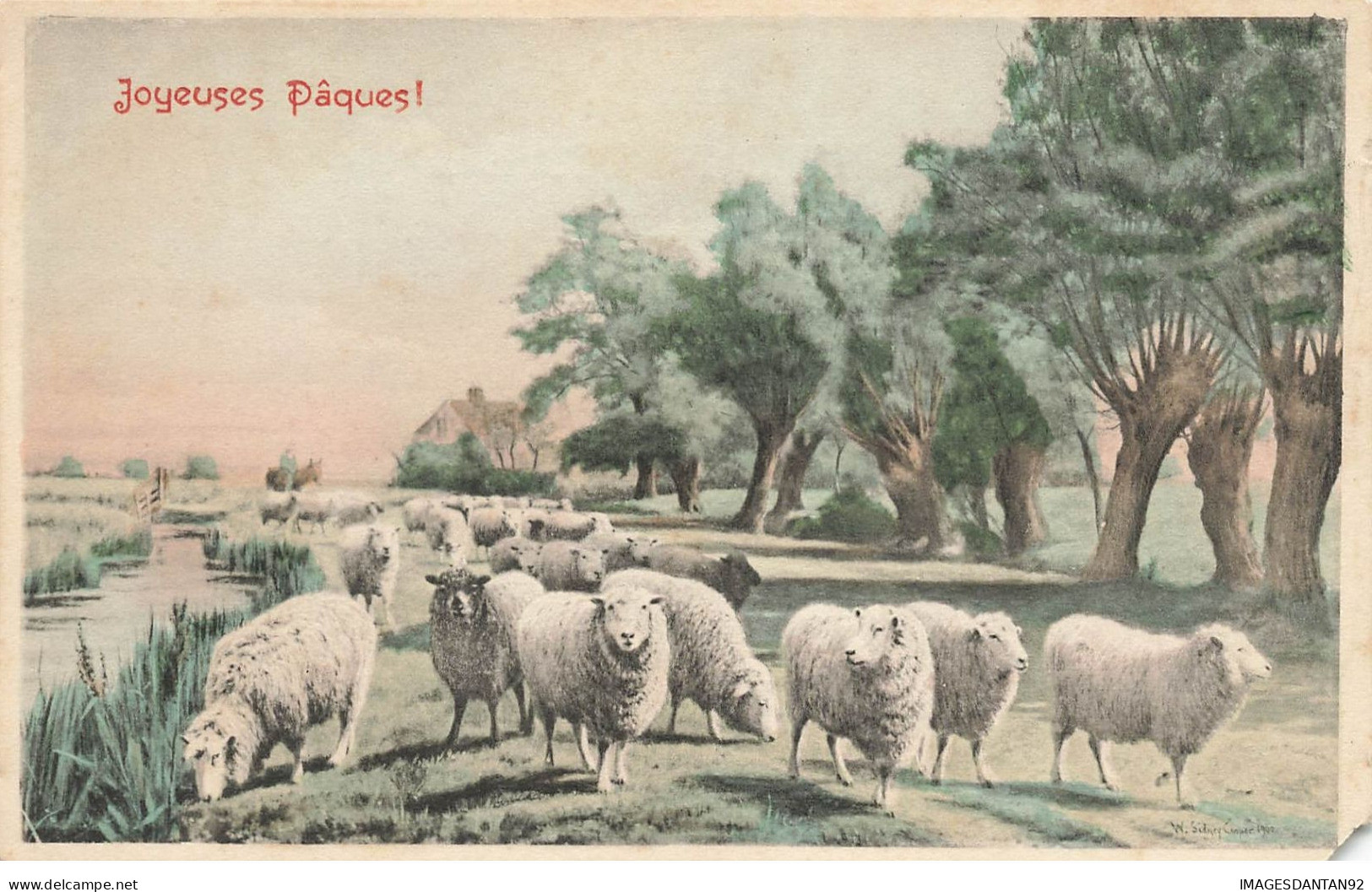 ILLUSTRATEUR #25982 VIENNE JOYEUSES PAQUES TROUPEAU DE MOUTONS NUM 134 - Vienne