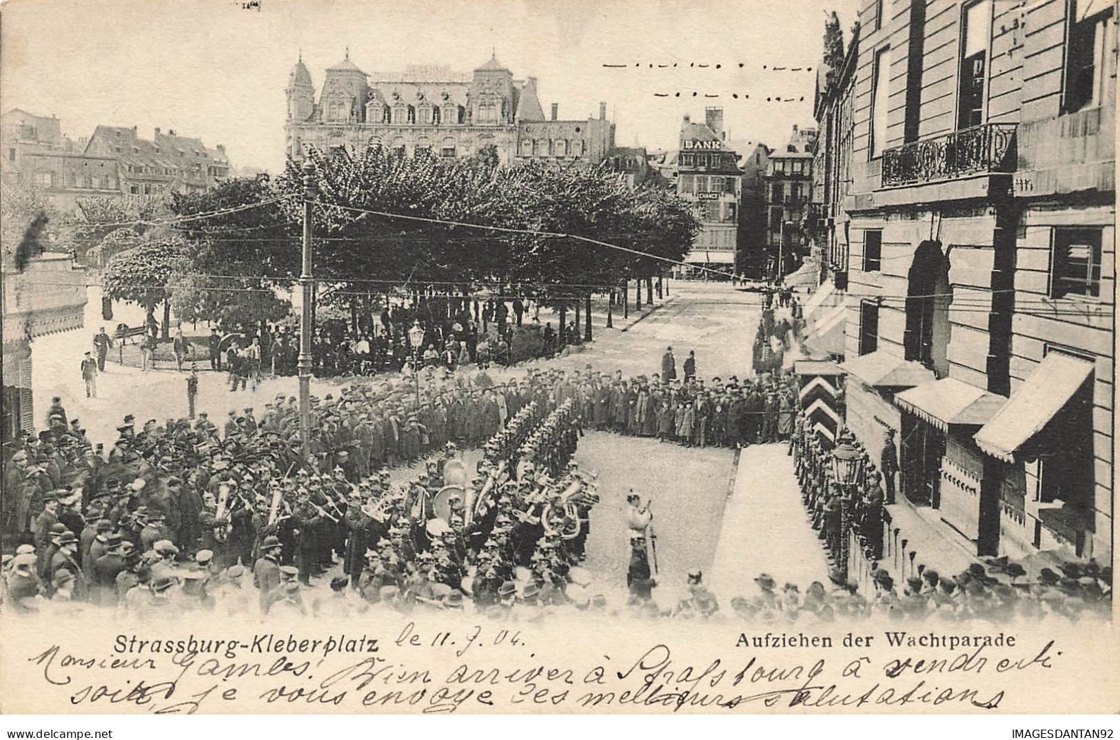 67 STRASBOURG STRASSBURG #27671 KLEBERPLATZ AUFZIEHEN DER WACHTPARADE OFFICIERS DEVANT LA PARADE - Strasbourg