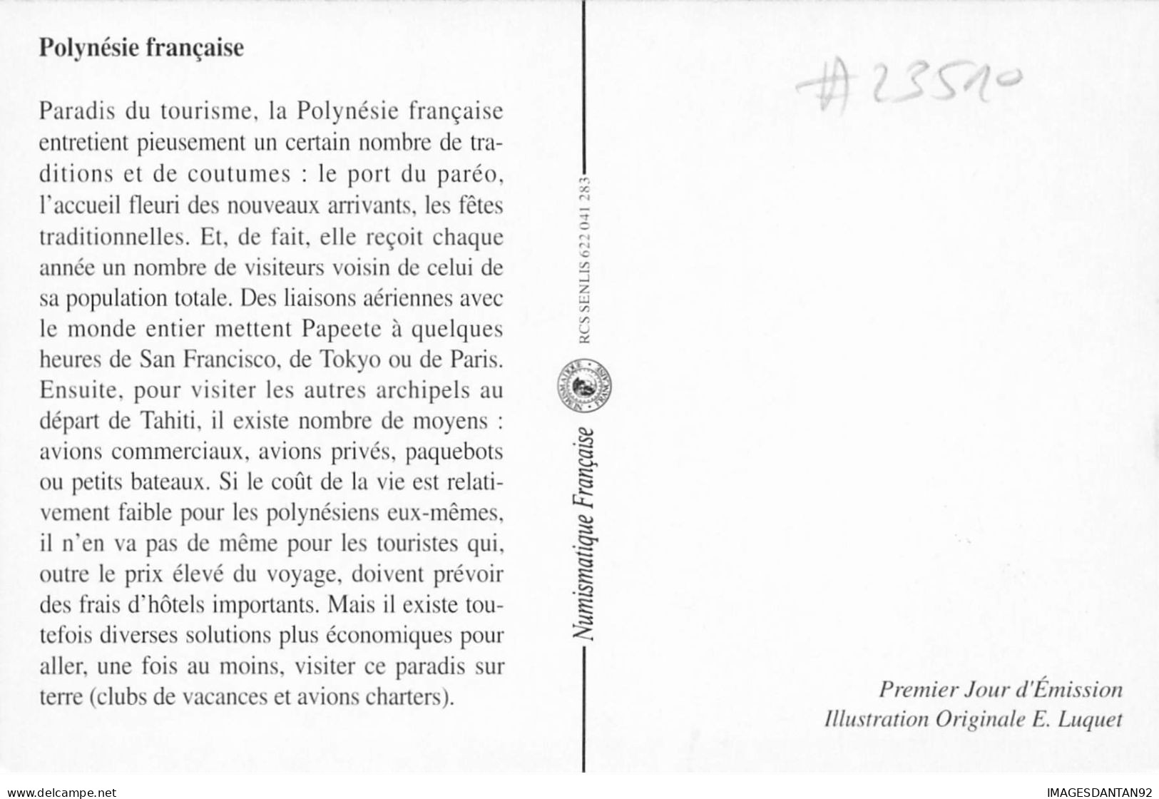 CARTE MAXIMUM #23510 POLYNESIE FRANCAISE PAPEETE 1990 JOURNEE MONDIALE TOURISME LE PAREO - Maximumkarten