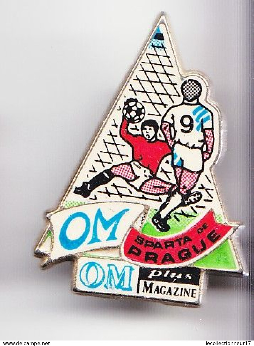 Pin's Football OM Sparta De Prague Om Plus Magasine Réf 6138 - Football