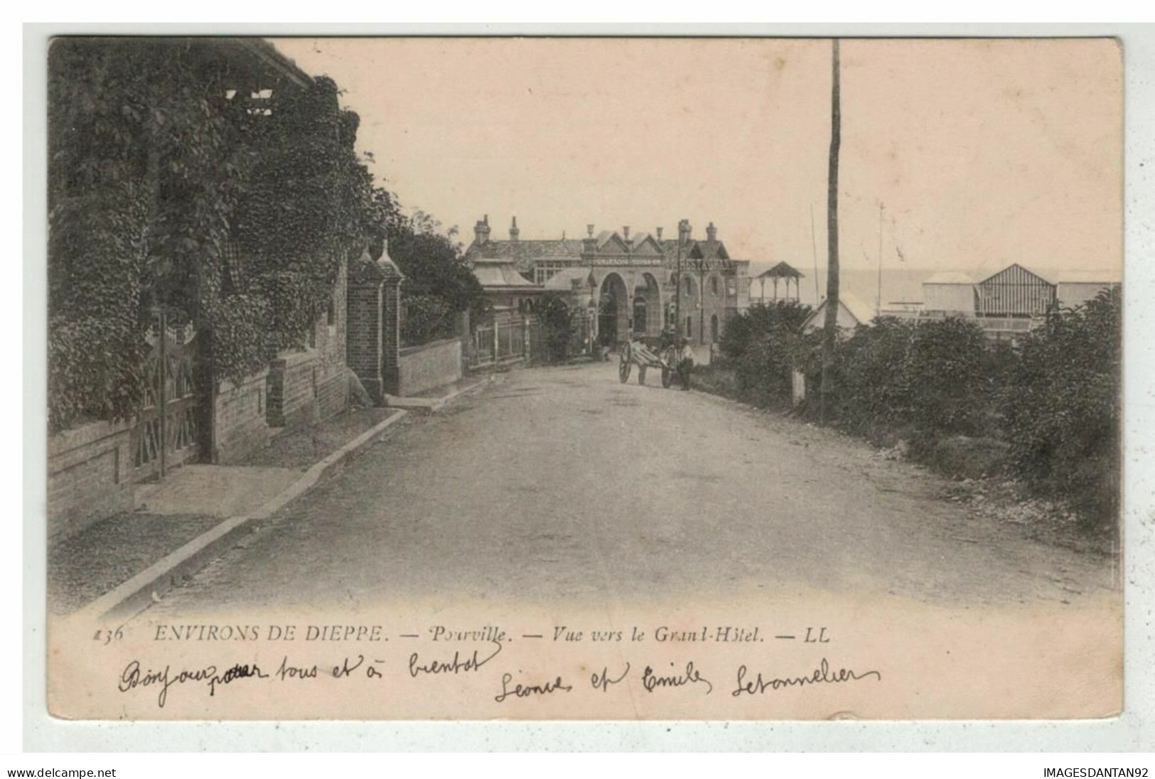 76 POURVILLE #14327 PRES DIEPPE VUE VERS LE GRAND HOTEL N°136 - Other & Unclassified