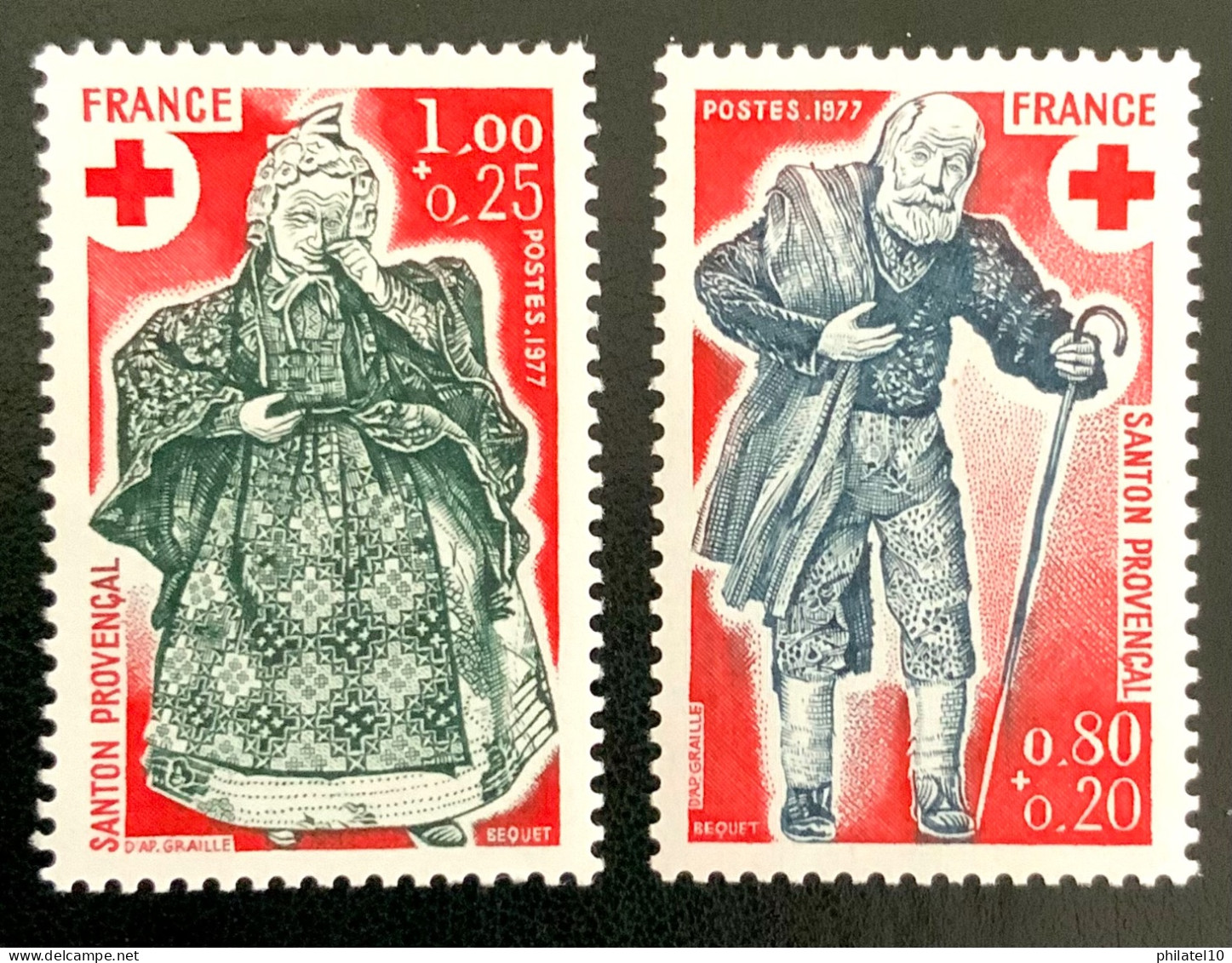 1977 FRANCE N 1959/60 CROIX ROUGE FRANÇAISE SANTON PROVENÇAL - NEUF** - Unused Stamps