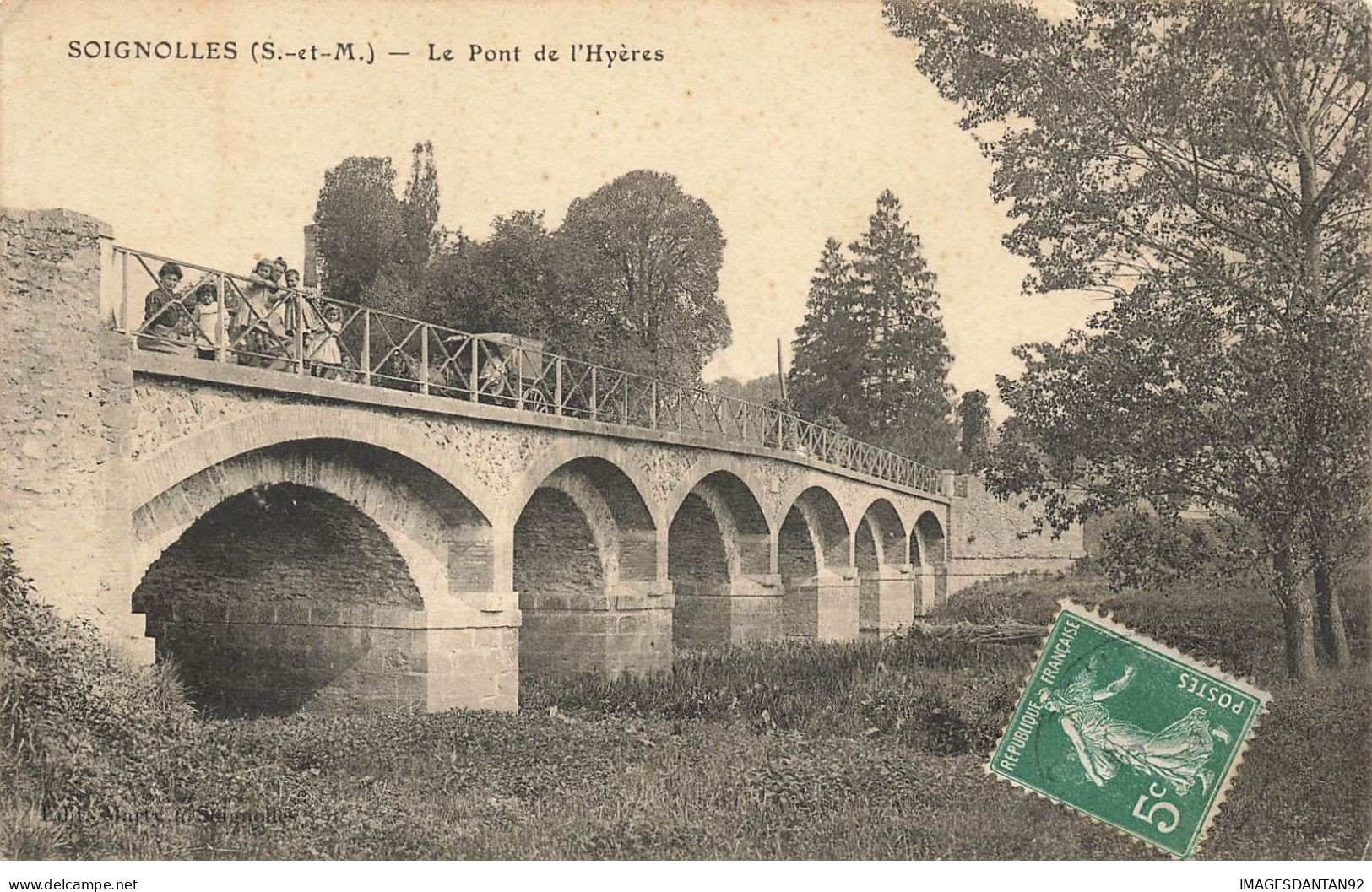 77 SOIGNOLLES  #23752 PONT DE L HYERES ATTELAGE VOITURE A CHEVAL - Otros & Sin Clasificación