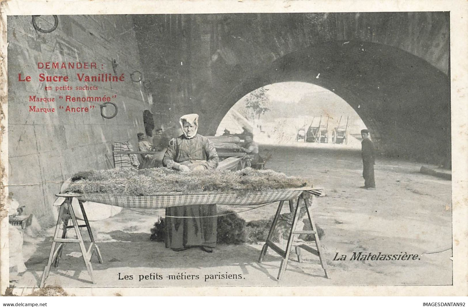 75 PARIS #23016 LES PETITS METIERS PARISIENS LA MATELASSIERE PUB SUCRE VANILLINE - Artesanos De Páris