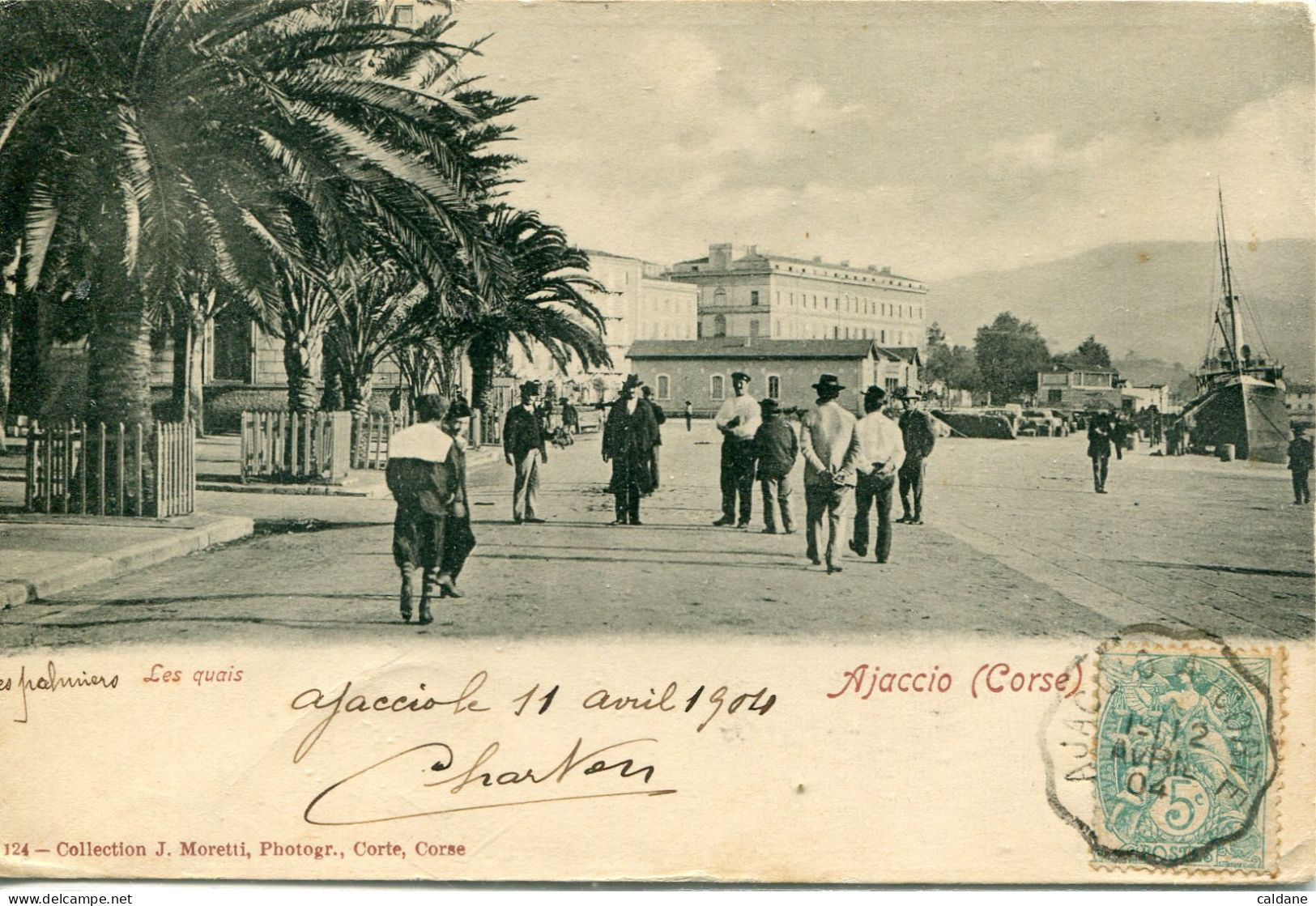 -2A-CORSE- AJACCIO -   Les. Quais   Collection. J.Moretti,Corté.  N°:124 - Ajaccio