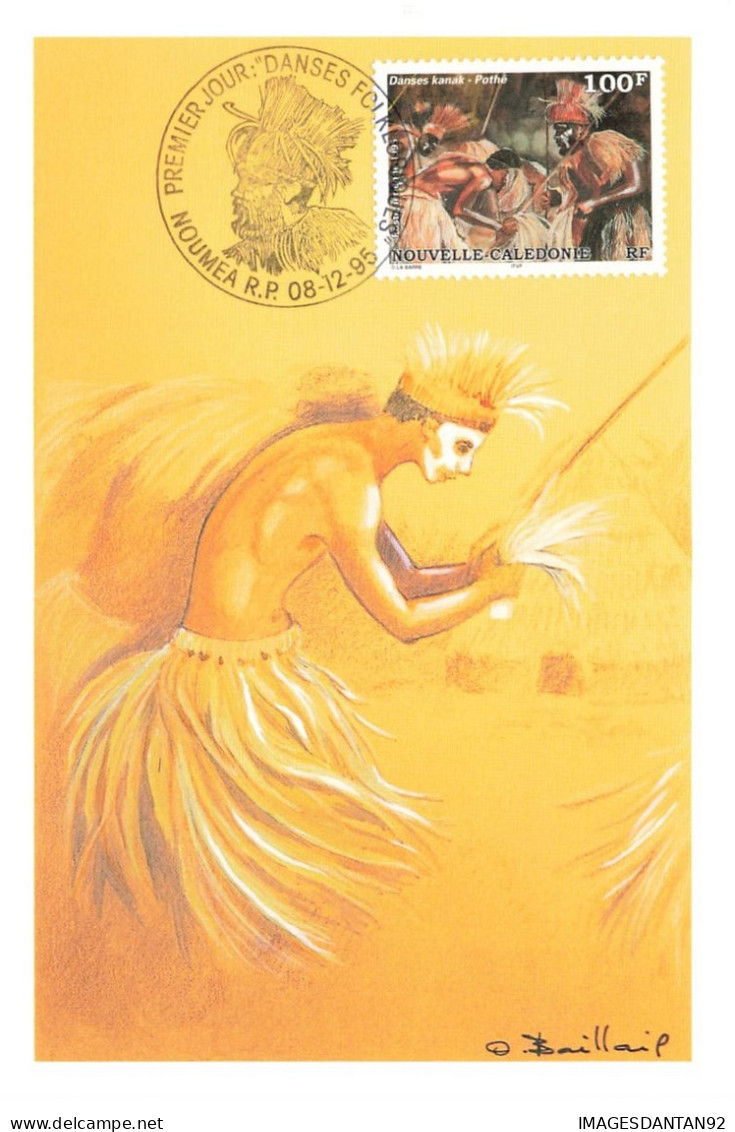 CARTE MAXIMUM #23486 NOUVELLE CALEDONIE NOUMEA 1995 DANSES FOLKLORIQUES - Cartes-maximum