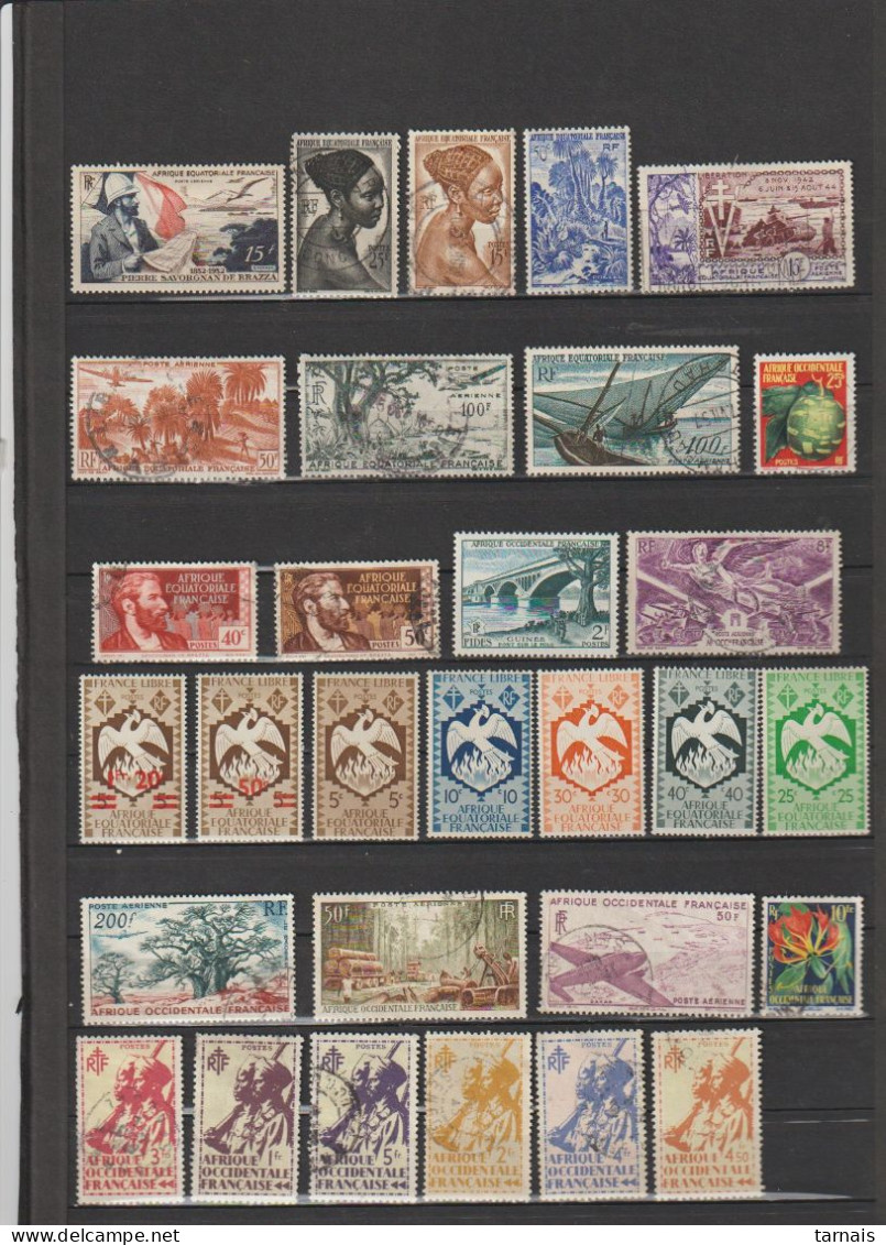 AEF AOF Lot De 30 Timbres ** , * Oblitérés (lot 178) - Sammlungen