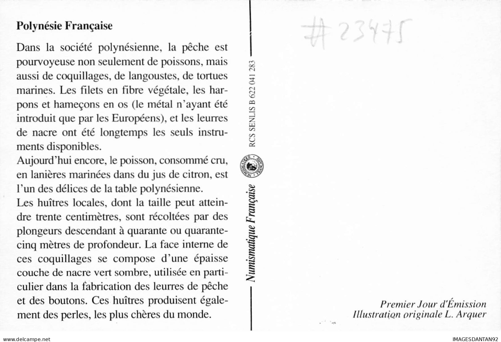 CARTE MAXIMUM #23475 POLYNESIE FRANCAISE PAPEETE 1993 PECHE COULEUR LAGON - Cartes-maximum