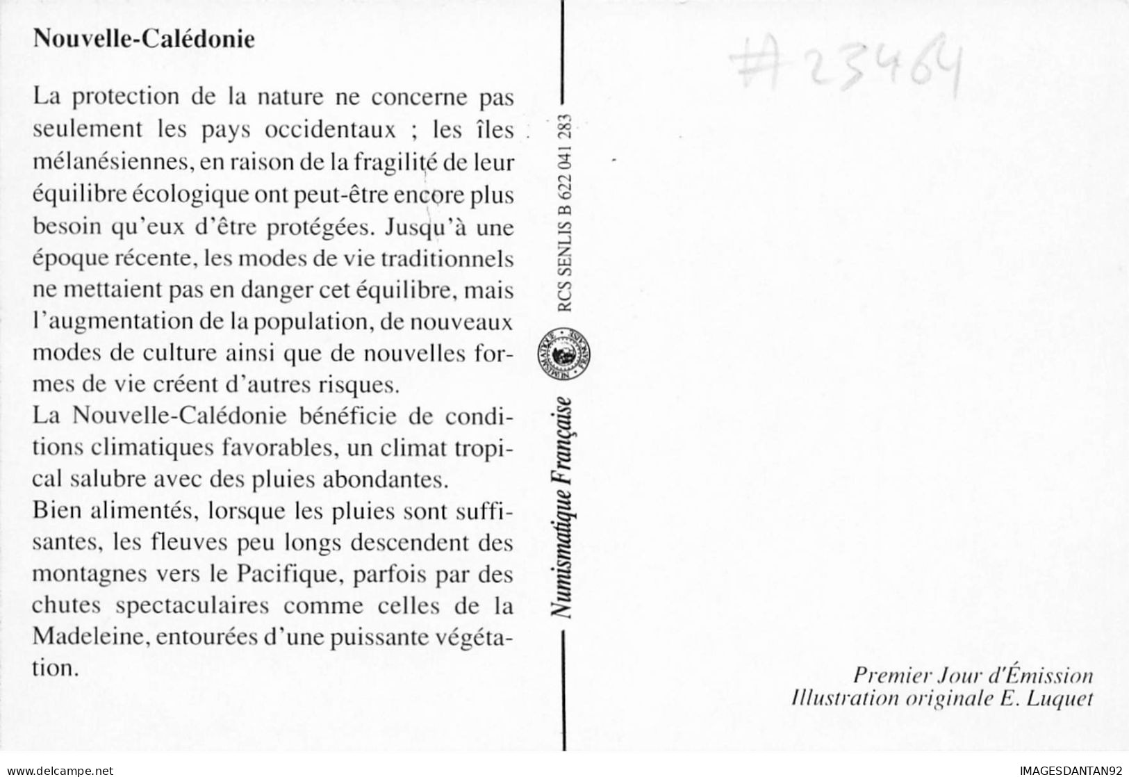 CARTE MAXIMUM #23464 NOUVELLE CALEDONIE NOUMEA 1992 PROTECTION DE LA NATURE - Maximum Cards