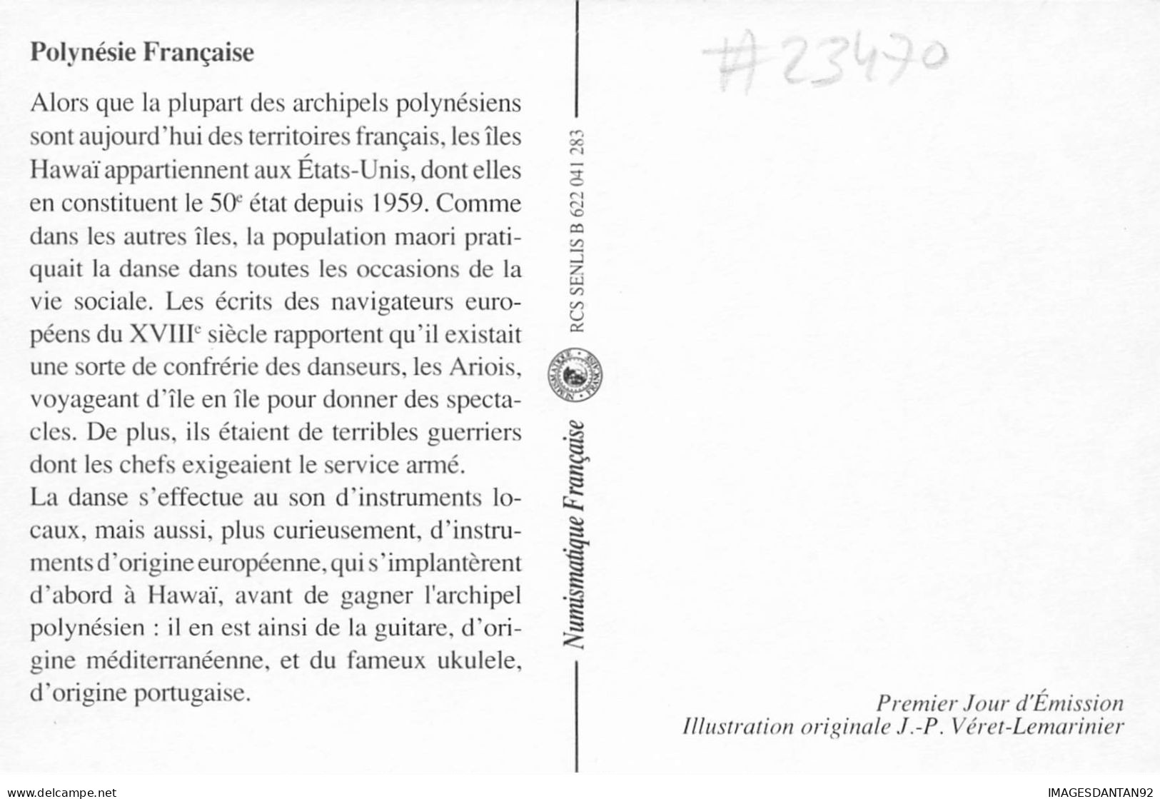 CARTE MAXIMUM #23470 POLYNESIE FRANCAISE PAPEETE 1992 LE MONDE DANSES MAOHI MAHORI TATOUAGE TATOO - Tarjetas – Máxima