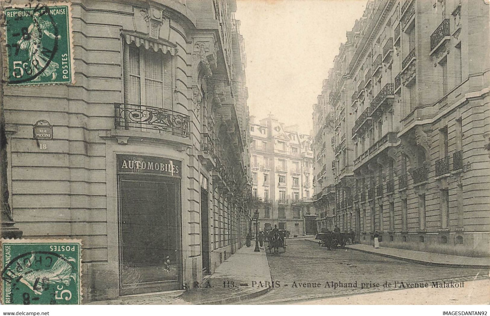 75 PARIS 16 #22585 AVENUE ALPHAND PRISE D AVENUE MALAKOFF VITRINE AUTOMOBILES ATTELAGES VOITURES A CHEVAL - Arrondissement: 16