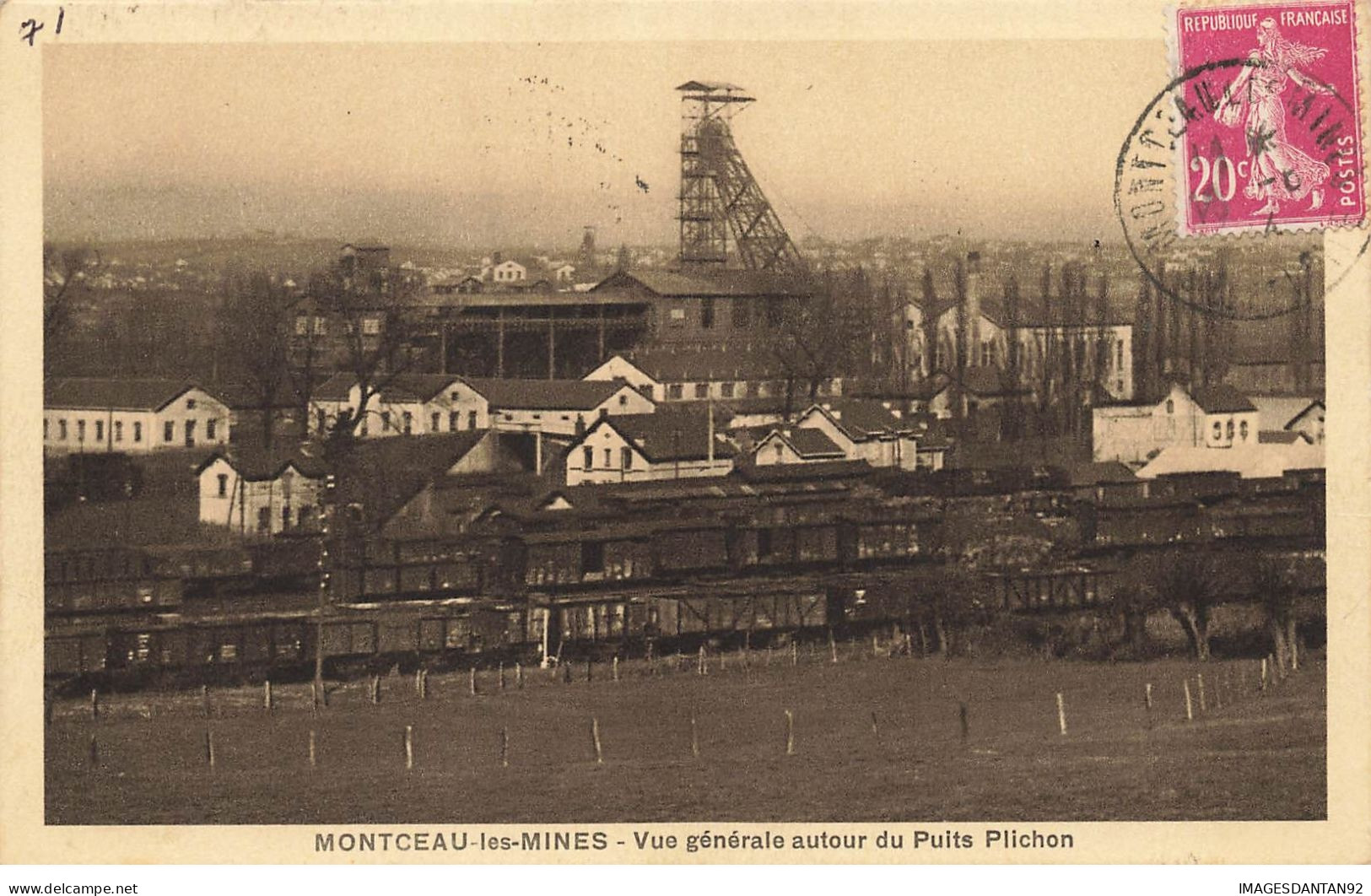 71 MONTCEAU LES MINES #26089 VUE GENERALE  DU PUITS PLICHON - Montceau Les Mines