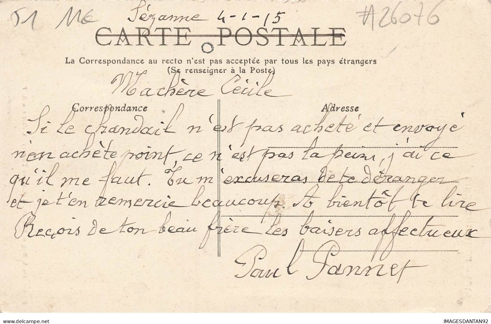 51 FONTAINE DENIS #26076 L EGLISE ATTELAGE + CACHET 10 EME CORPS D ARMEE - Other & Unclassified