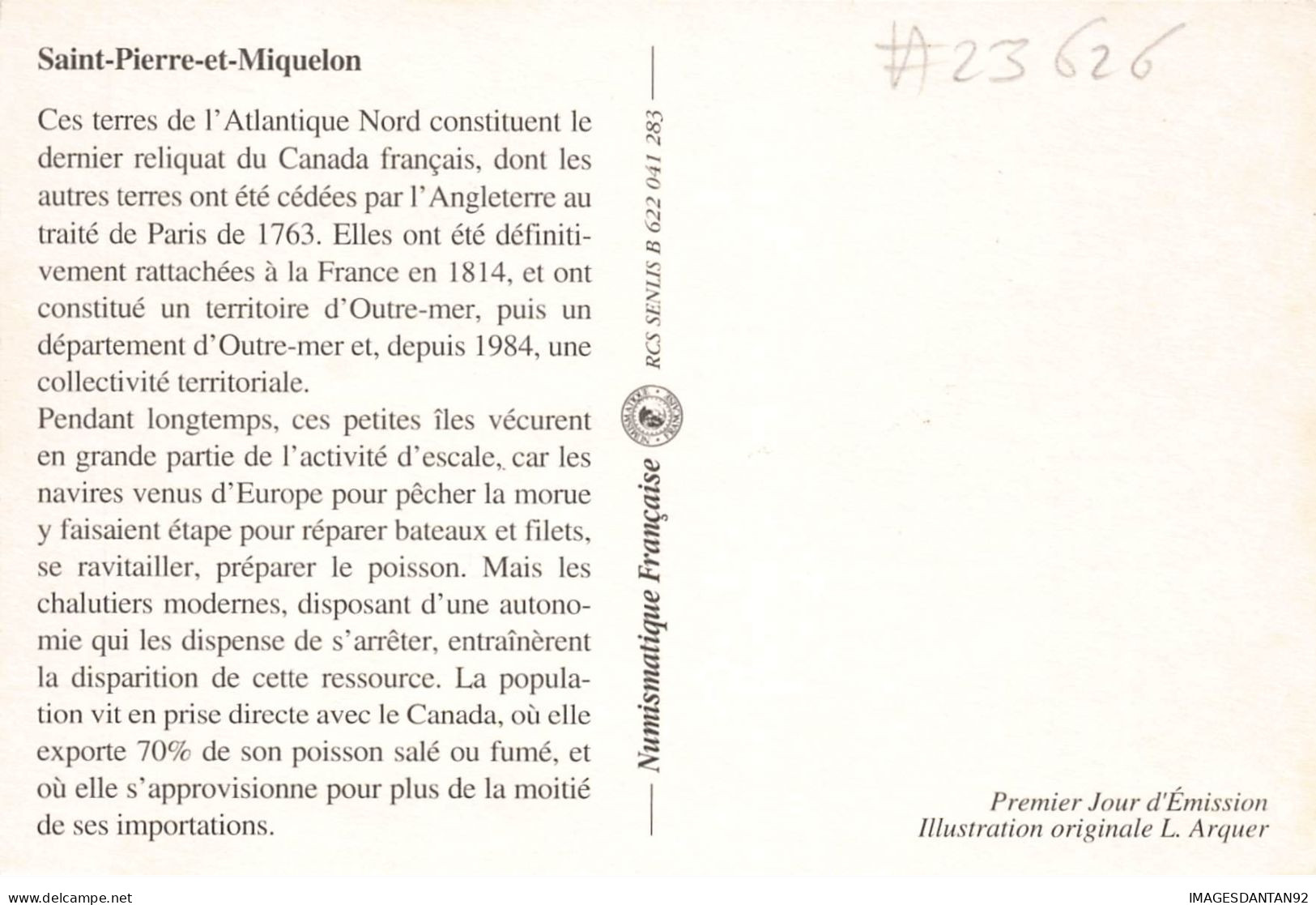 CARTE MAXIMUM #23626 SAINT PIERRE ET MIQUELON 1994 SALON DU TIMBRE LOUPE - Maximum Cards