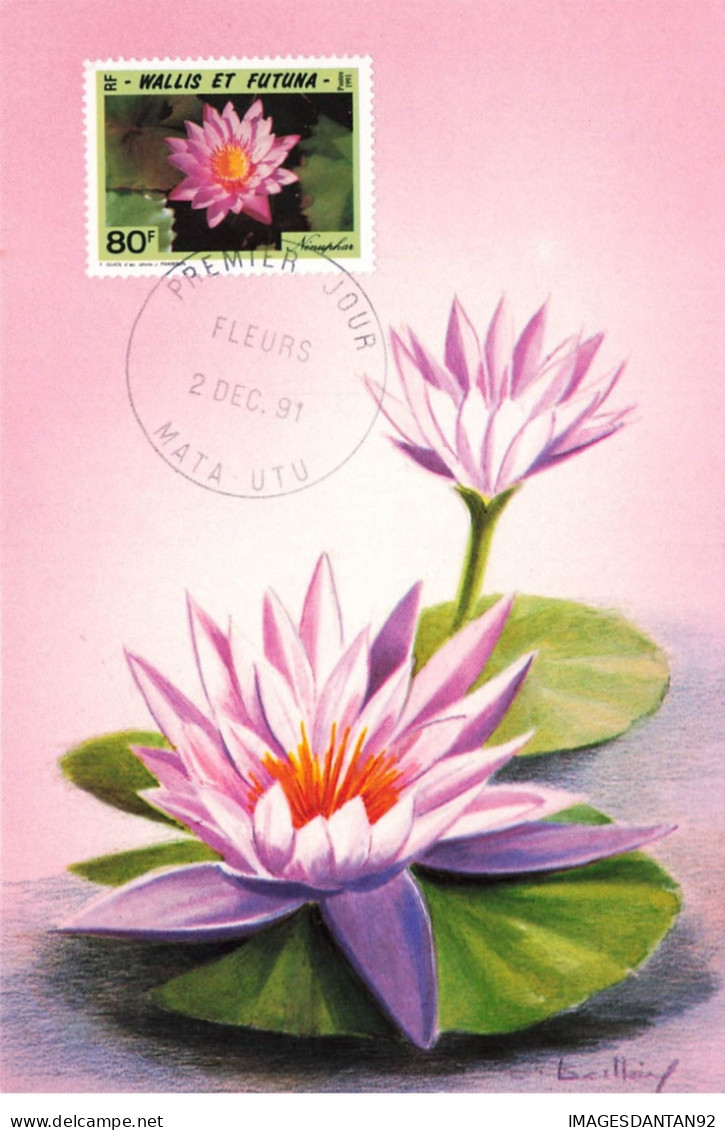 CARTE MAXIMUM #23602 WALLIS ET FUTUNA MATA UTU 1991 NENUPHAR FLEURS - Maximum Cards