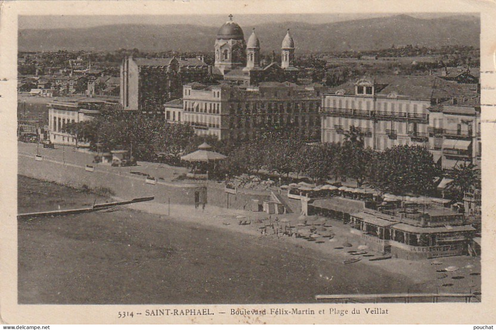 XXX -(83) SAINT RAPHAEL - BOULEVARD FELIX MARTIN ET PLAGE DU VEILLAT - VUE AERIENNE - 2 SCANS - Saint-Raphaël