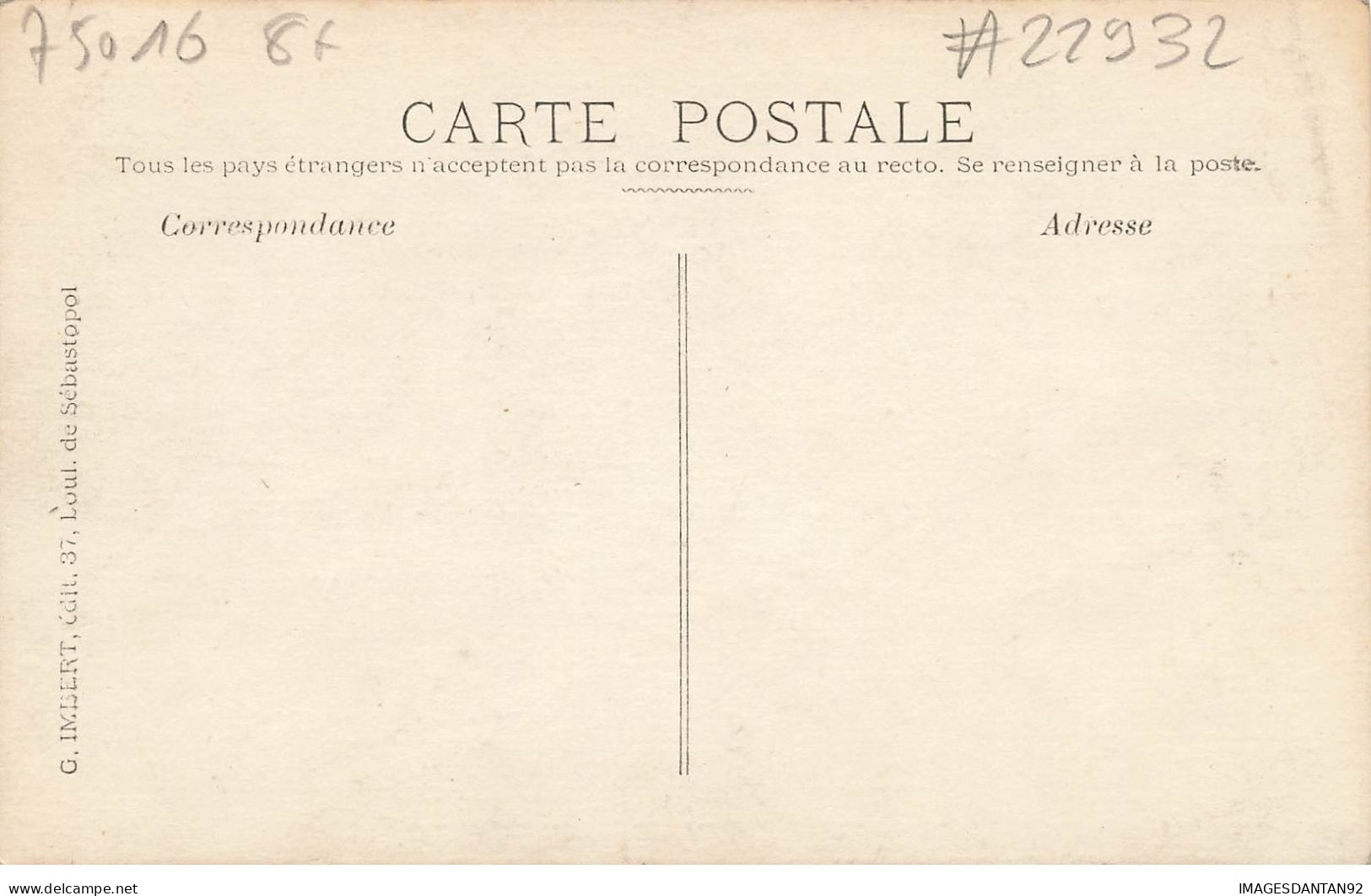 75 PARIS 16 #22932 INONDATIONS 1910 QUAI PASSY SAUVETAGE D UN PARALYTIQUE BARQUE CANOT BRANCARD - La Crecida Del Sena De 1910