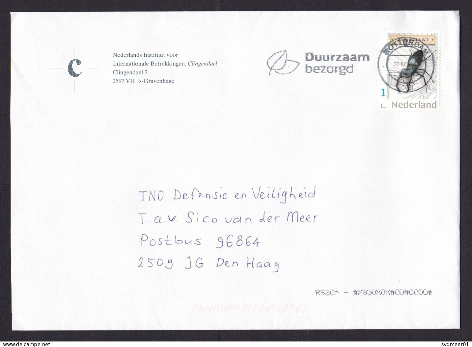 Netherlands: Cover, 2024, 1 Stamp, Stag Beetle, Bug, Insect, Animal (traces Of Use) - Brieven En Documenten