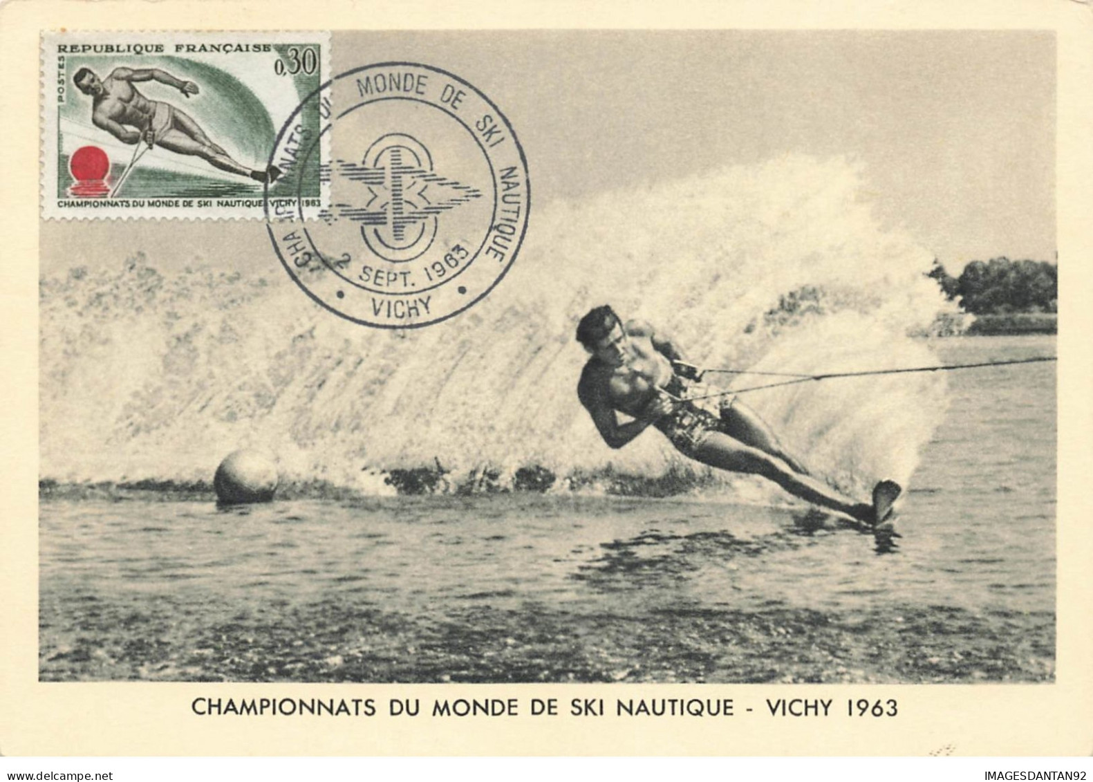CARTE MAXIMUM #25149 03 VICHY CHAMPIONNATS DU MONDE DE SKI NAUTIQUE 1963 - 1960-1969