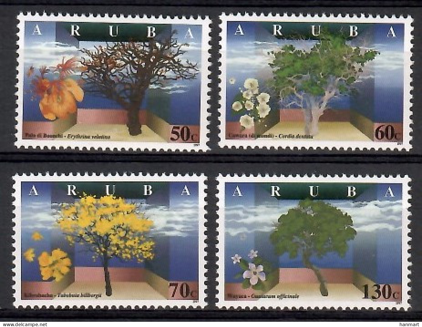 Aruba 1997 Mi 208-211 MNH  (ZS2 ARB208-211) - Árboles