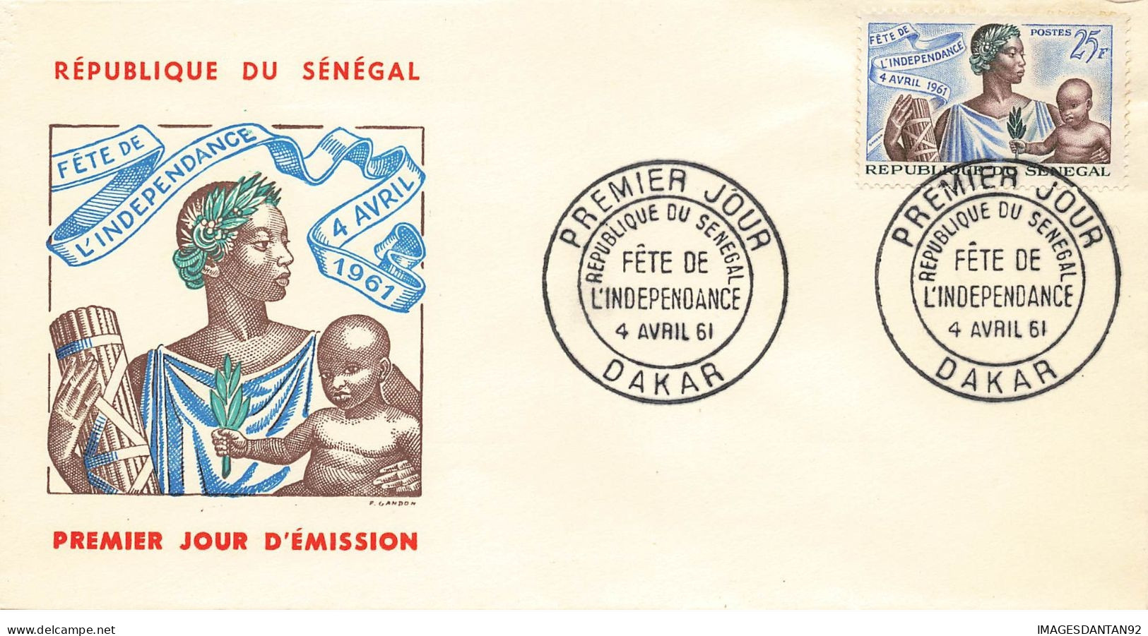 SENEGAL #23687 DAKAR 1961 PREMIER JOUR FETE DE L INDEPENDANCE - Senegal (1960-...)