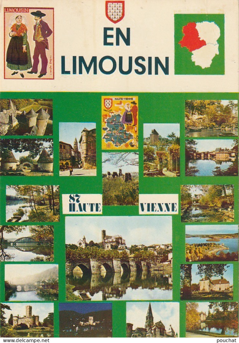 XXX -(87) EN LIMOUSIN - PROMENADE A TRAVERS LA HAUTE VIENNE - CARTE MULTIVUES - 2 SCANS - Limousin