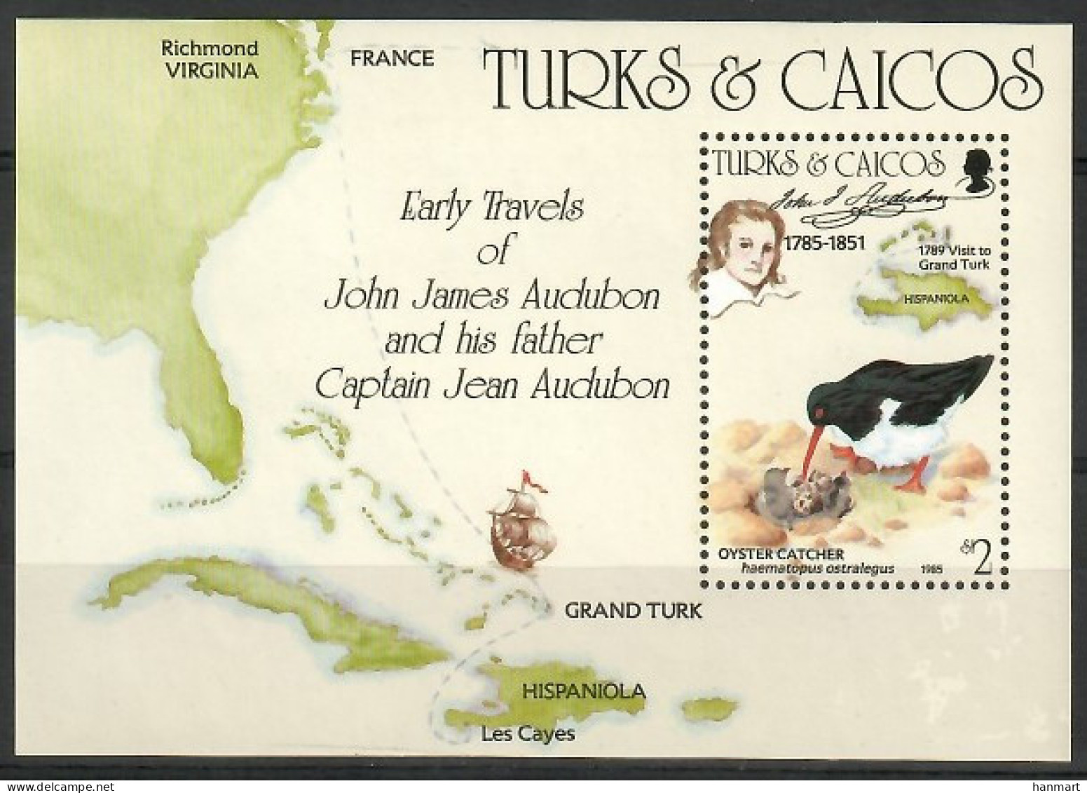 Turks And Caicos Islands 1985 Mi Block 54 MNH  (ZS2 TKIbl54) - Géographie