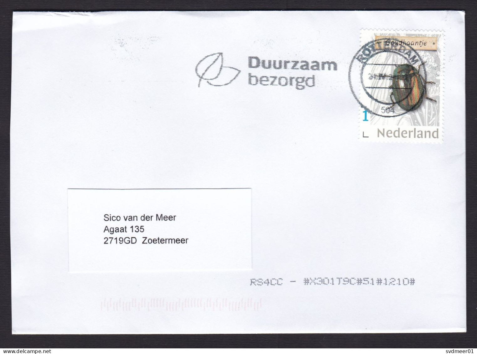 Netherlands: Cover, 2024, 1 Stamp, Beetle, Bug, Insect, Animal (traces Of Use) - Briefe U. Dokumente