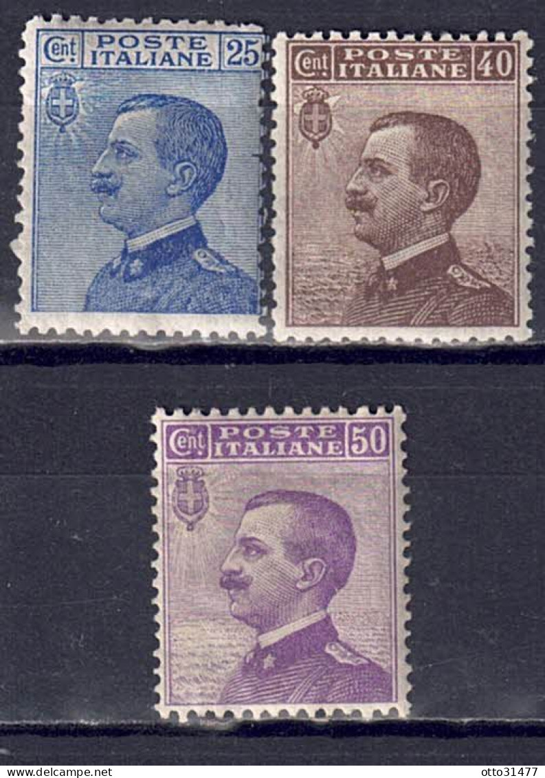 Italien 1906 - König Viktor Emanuel III., Nr. 90 - 92, Gefalzt * / MLH - Ungebraucht