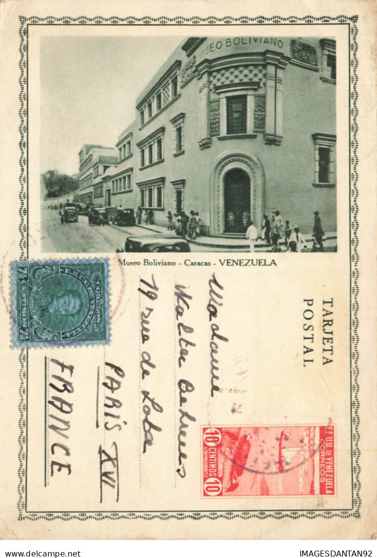 VENEZUELA CARACAS #28349 ENTIER POSTAL OVER PRINT OVERPRINT 1938 MUSEO BOLIVIANO - Venezuela