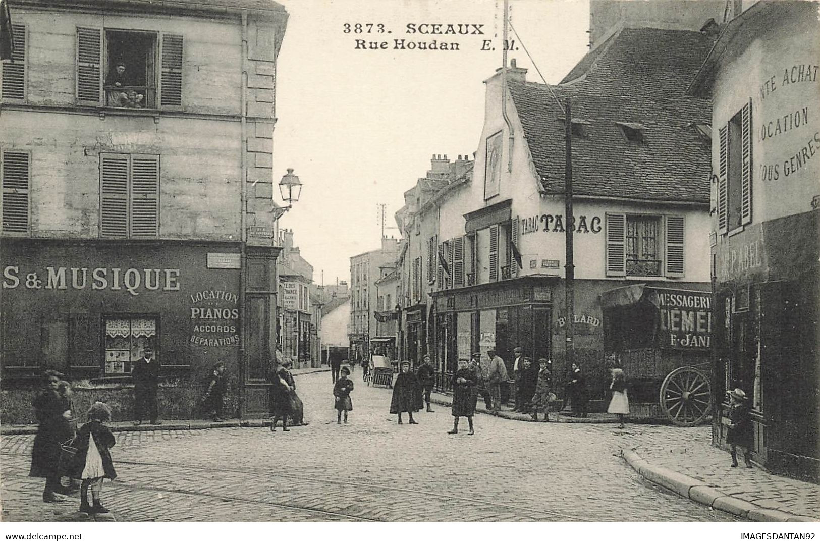 92 SCEAUX #28160 RUE HOUDAN COMMERCES MAGASIN MUSIQUE PIANOS TABAC - Sceaux