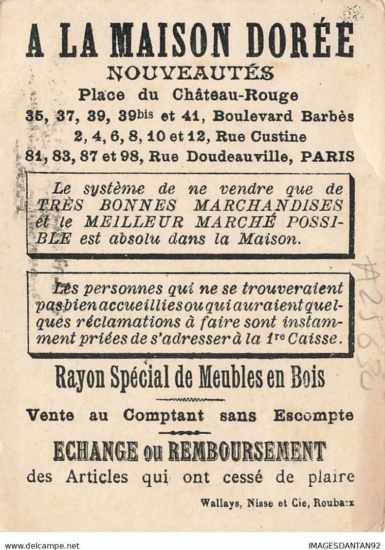 CHROMO MAISON DOREE #25630 PLACE CHATEAU ROUGE PARIS POSTE FRANCAISE TIMBRES STAMPS FACTEUR 1849 - Tea & Coffee Manufacturers