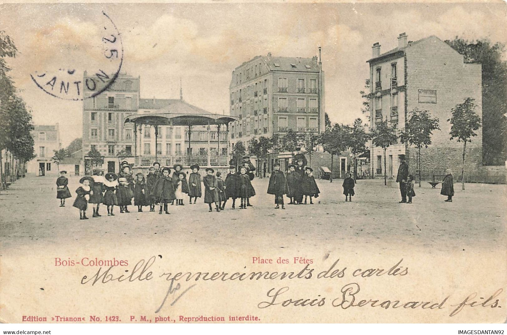 92 BOIS COLOMBES #28234 PLACE DES FETES KIOSQUE A MUSIQUE - Andere & Zonder Classificatie