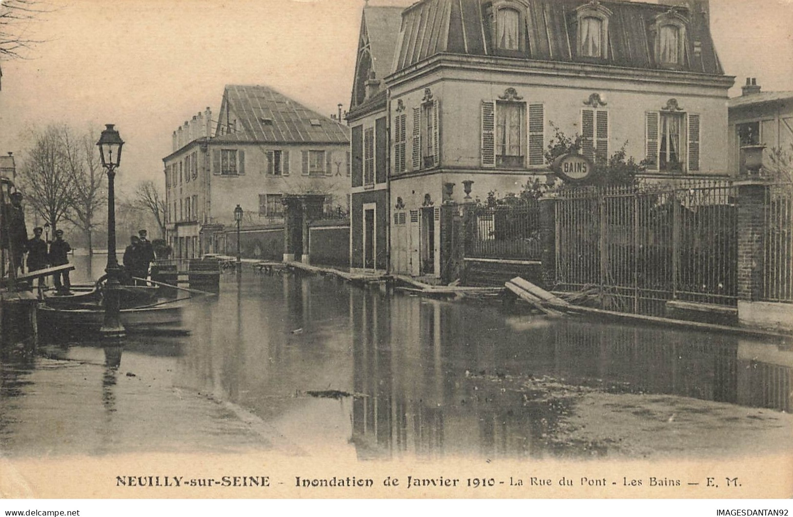 92 NEUILLY SUR SEINE #24952 RUE DU PONT INONDATION 1910 - Neuilly Sur Seine