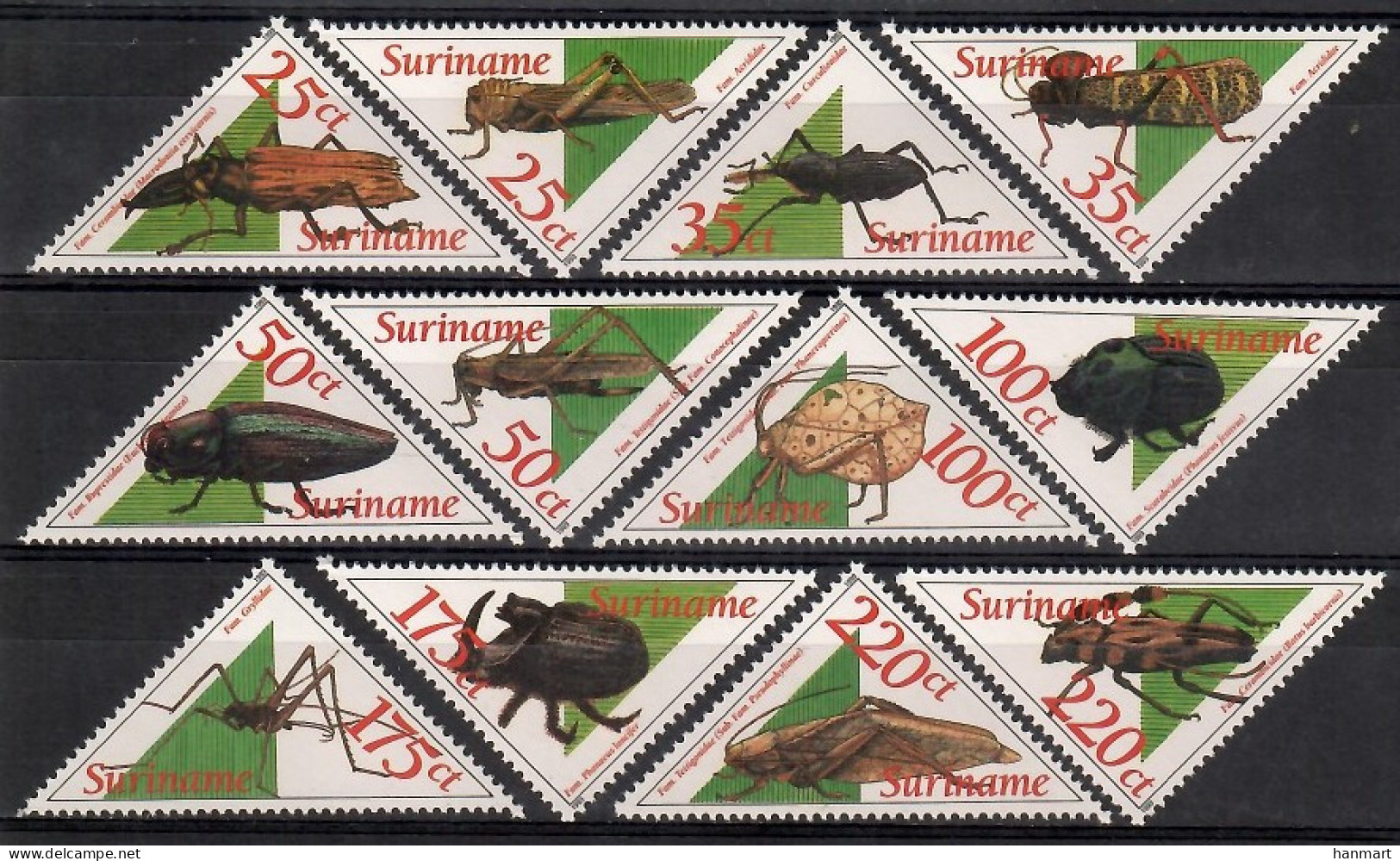 Suriname 1993 Mi 1438-1449 MNH  (ZS3 SRN1438-1449) - Araignées