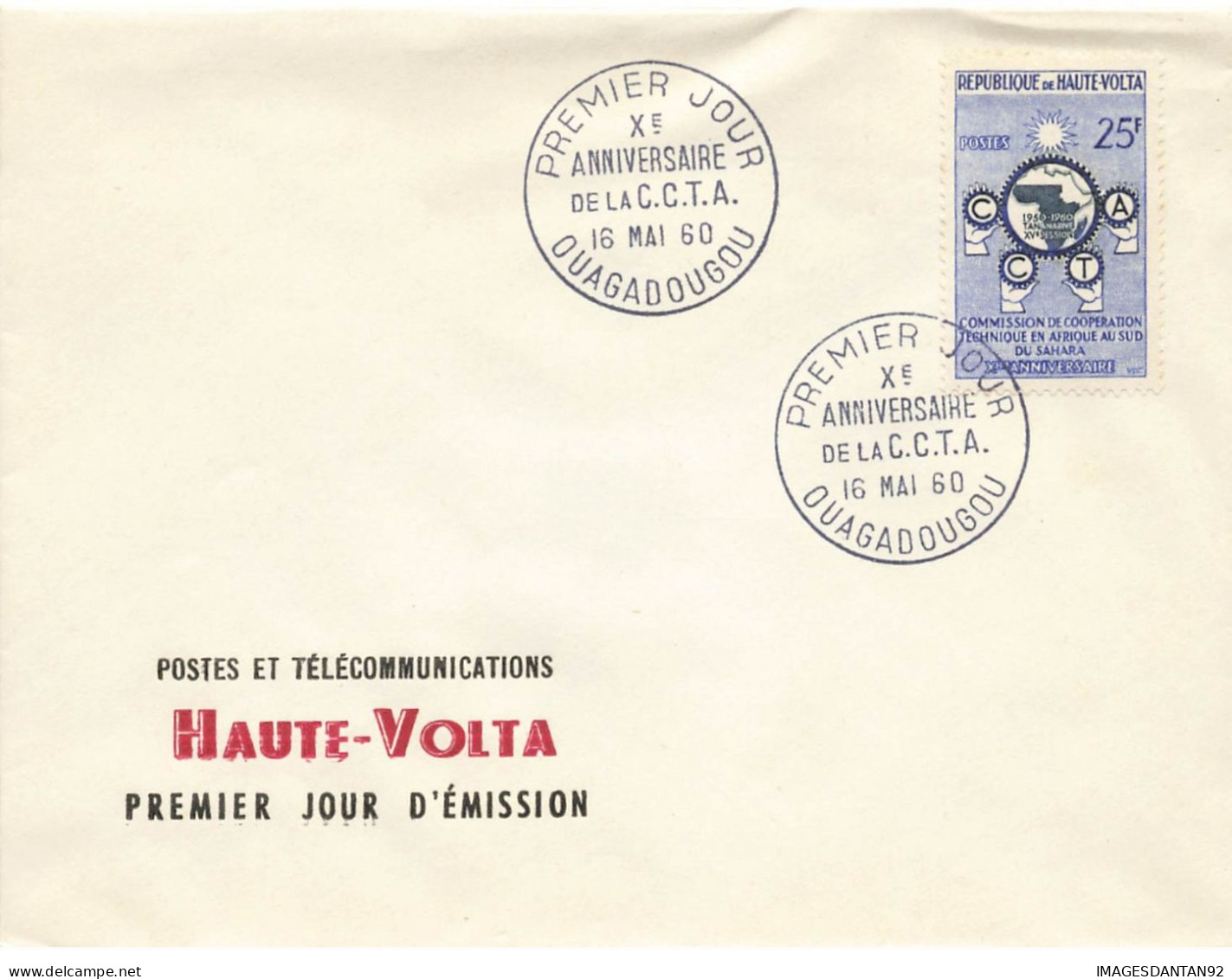 HAUTE VOLTA #26192 OUAGADOUGOU 1960 PREMIER JOUR POSTES ET TELECOMMUNICATIONS C.C.T.A. - Haute-Volta (1958-1984)
