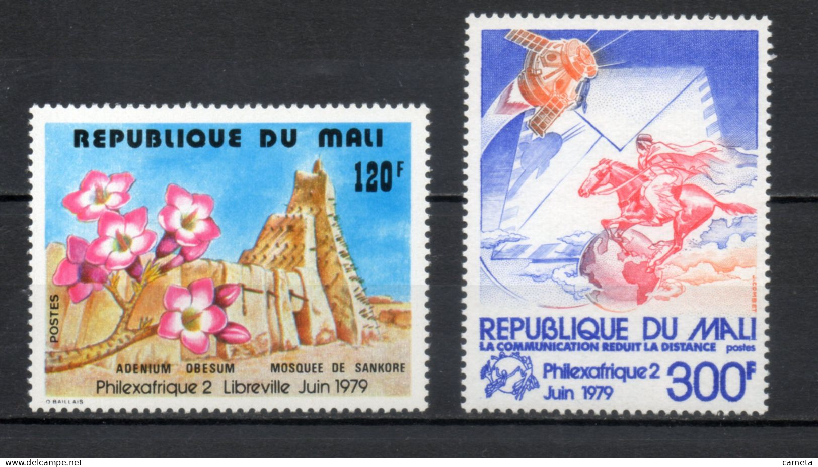 MALI  N° 335 + 336    NEUFS SANS CHARNIERE  COTE 6.00€    ESPACE FLEUR CHEVAL UPU PHILEXAFRIQUE - Malí (1959-...)