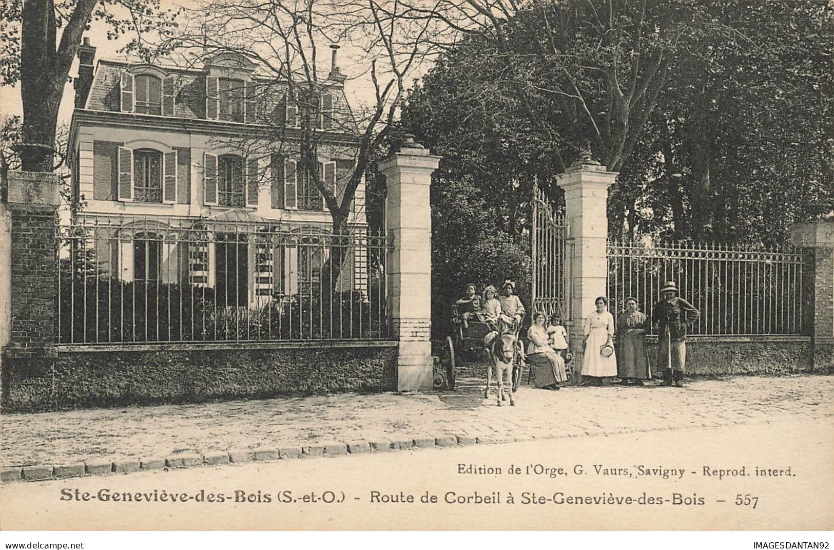 91 STE GENEVIEVE DES BOIS #26845 ROUTE DE CORBEIL ATTELAGE ANE - Sainte Genevieve Des Bois