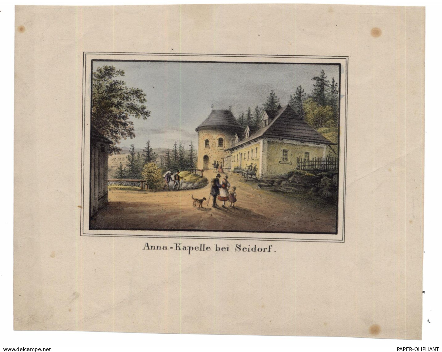 NIEDER - SCHLESIEN - SEIDORF / SOSNOWKA, St. Anna - Kapelle, Kolorierter Kupferstich, 18 X 14,5 Cm, Ca. 1850 - Schlesien