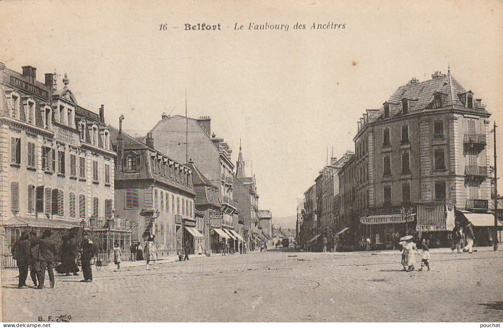 XXX -(90) BELFORT - LE FAUBOURG DES ANCETRES - ANIMATION - " AUX GALERIES PARISIENNES " - 2 SCANS - Belfort - City