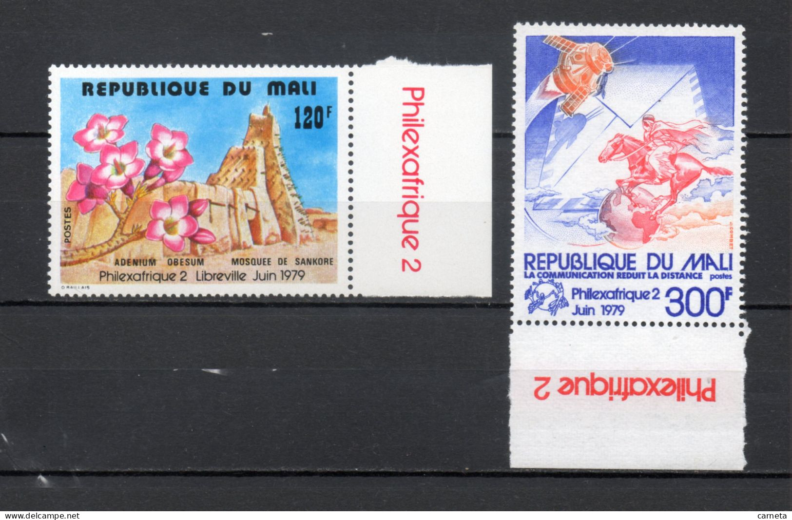 MALI  N° 335 + 336    NEUFS SANS CHARNIERE  COTE 6.00€    ESPACE FLEUR CHEVAL UPU PHILEXAFRIQUE - Mali (1959-...)