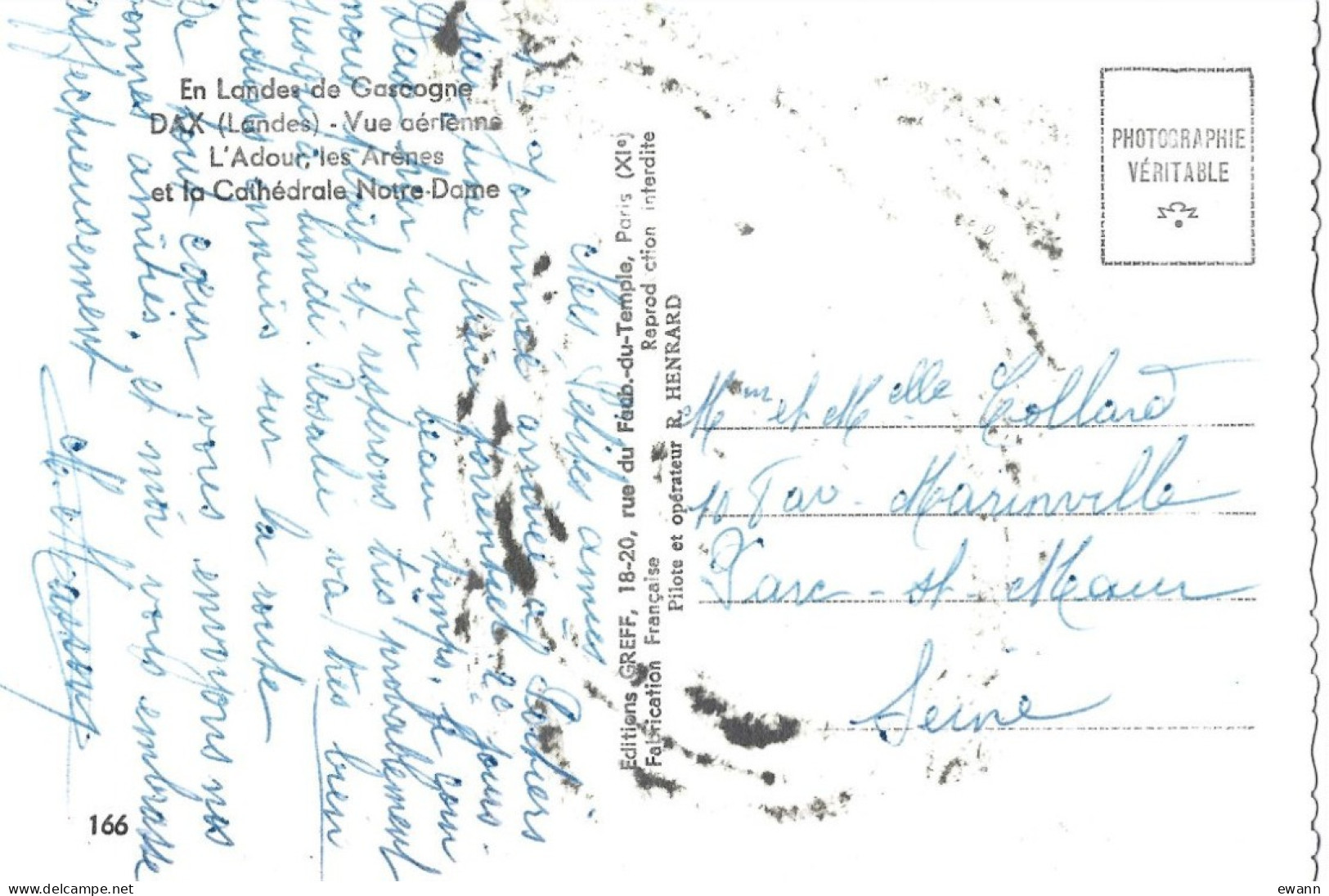 Carte Postale - Dax - Vue Aérienne - L'Adour, Les Arènes Et La Cathédrale Notre-Dame - Dax