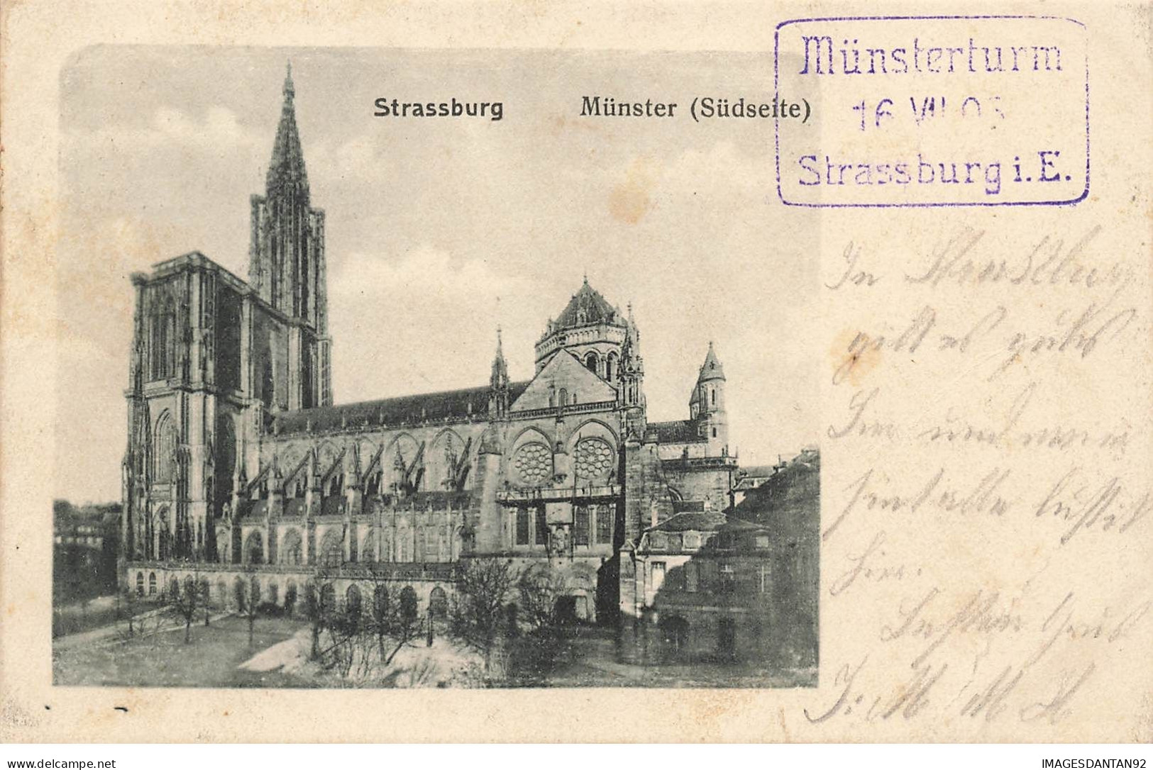 67 STRASBOURG #27546 STRASSBURG MUNSTER SUDSEITE + CACHET MUNSTERTURM - Strasbourg