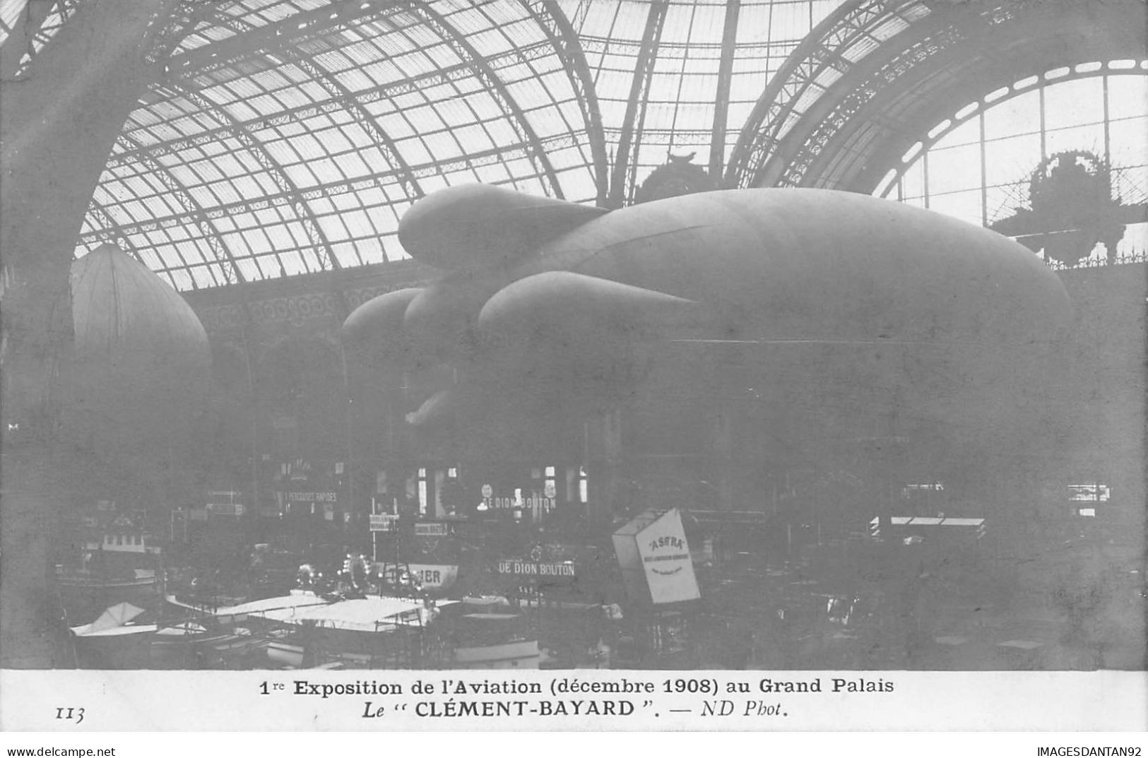 AVIATION #26310 EXPOSITION DE L AVIATION 1908 GRAND PALAIS DIRIGEABLE CLEMENT BAYARD - Dirigeables