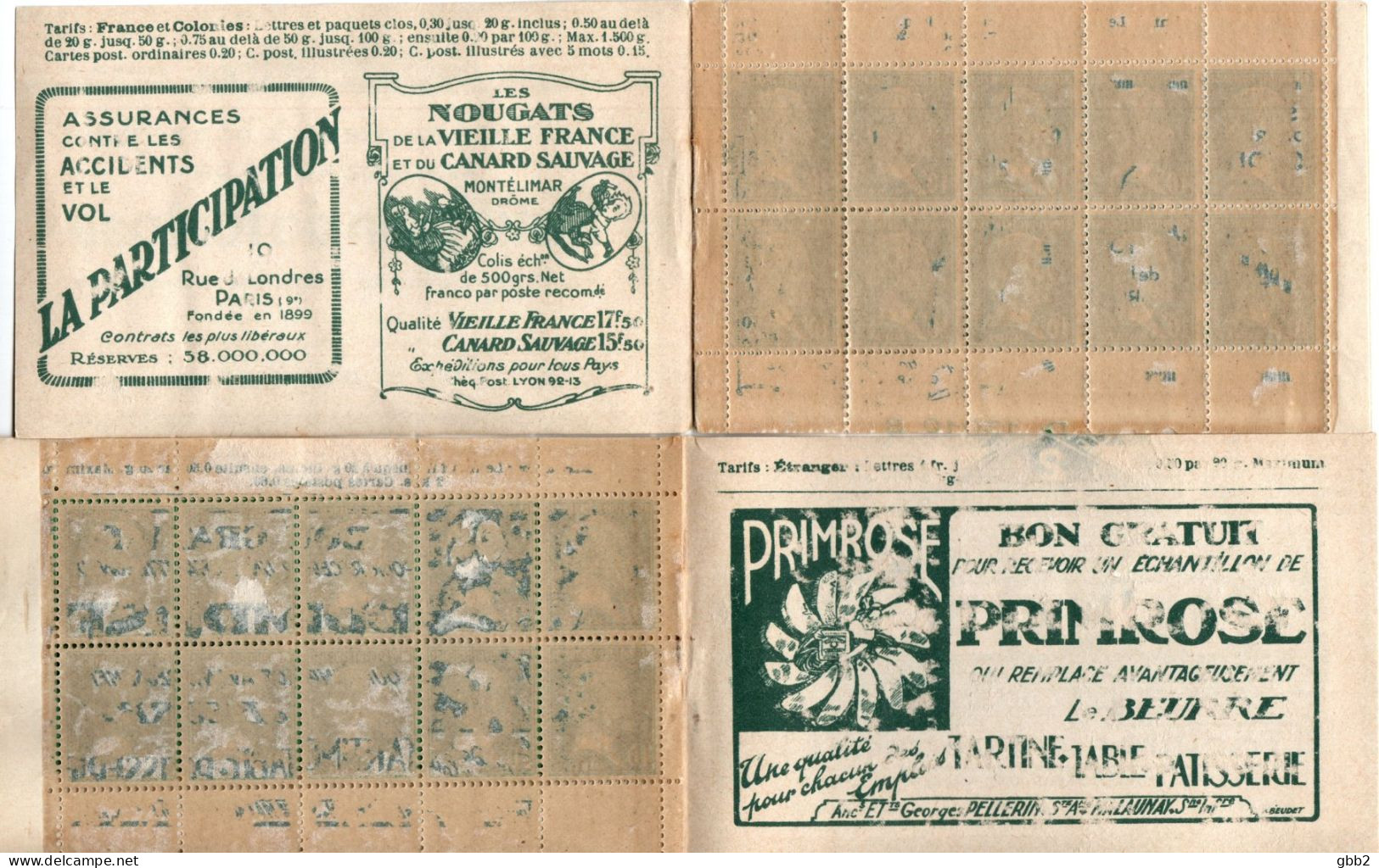 CARNET 170-C 1 Type PASTEUR "PETIT PAIN DE TORTOSA + BON GENIE". Bon état Général, Mais Adhérences (voir Photos). - Alte : 1906-1965