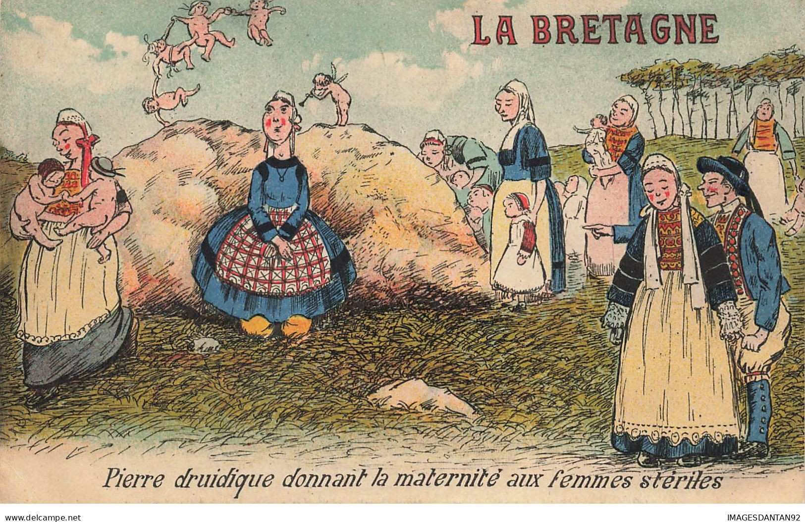 LA BRETAGNE #28553 PIERRE DRUIDIQUE DONNANT MATERNITE AUX FEMMES STERILES - Bretagne